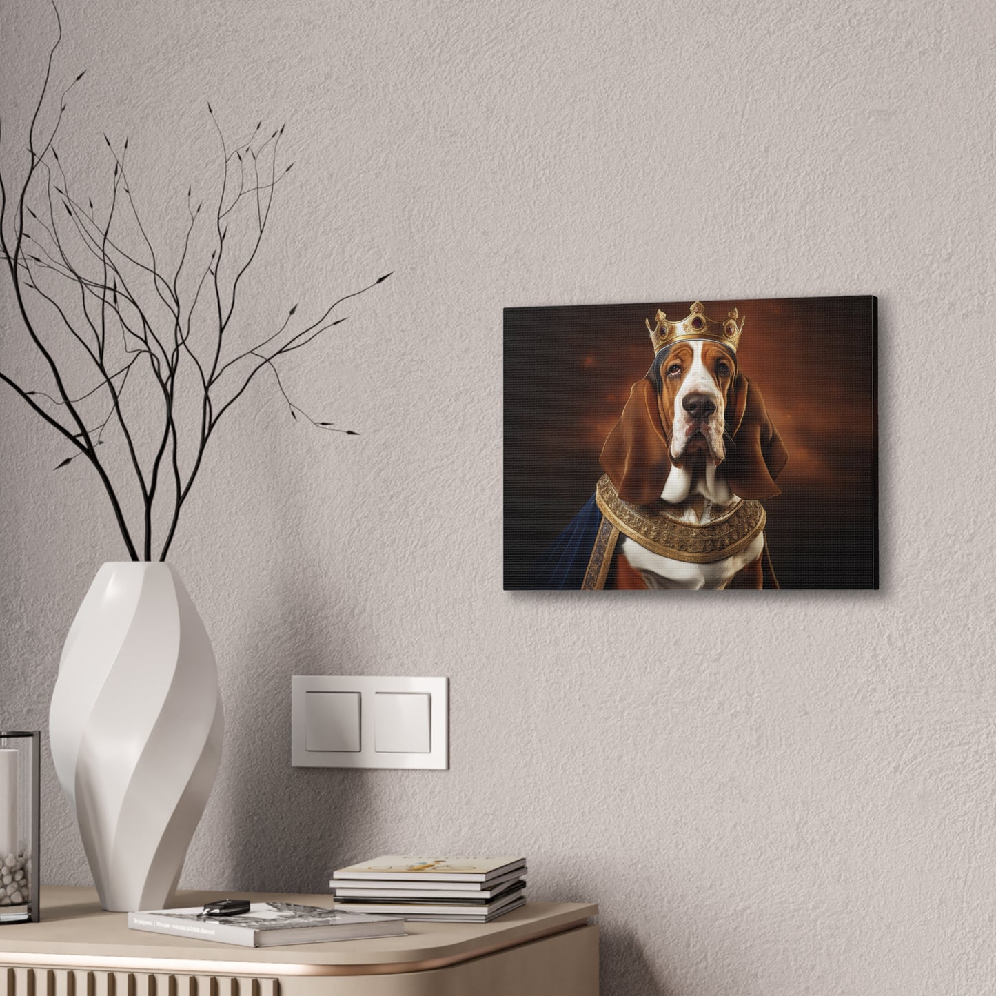 Basset Hound Renaissance Pet Portrait on Canvas | Wall art | wall print | Dog Art