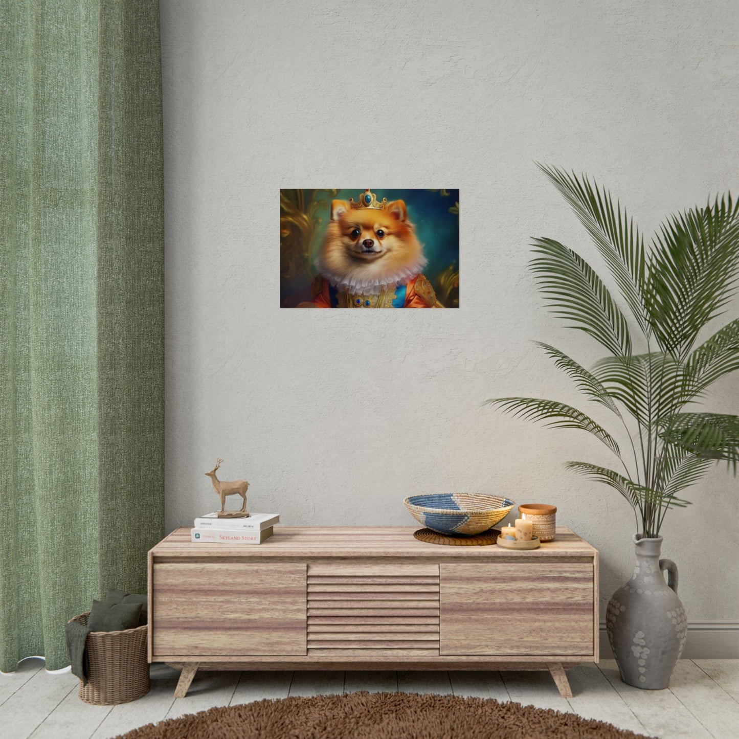 Pomeranian Renaissance Dog Portrait Art Print, Wall Decor Gift, Animal Lover Home Decor, Dog Wall Art