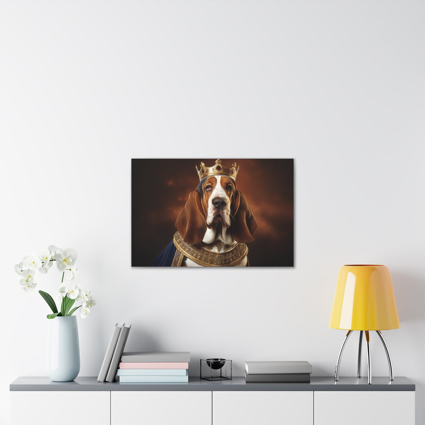 Basset Hound Renaissance Pet Portrait on Canvas | Wall art | wall print | Dog Art