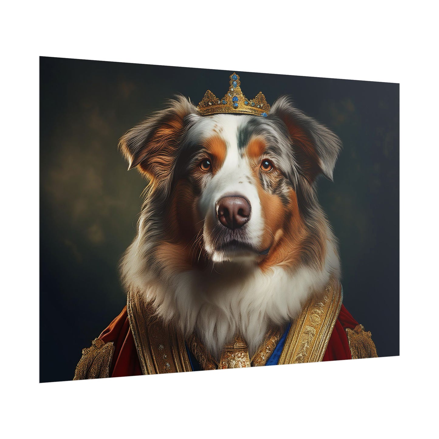 Australian Shepherd Dog Renaissance Pet Portrait Print | Wall Art | Wall Print