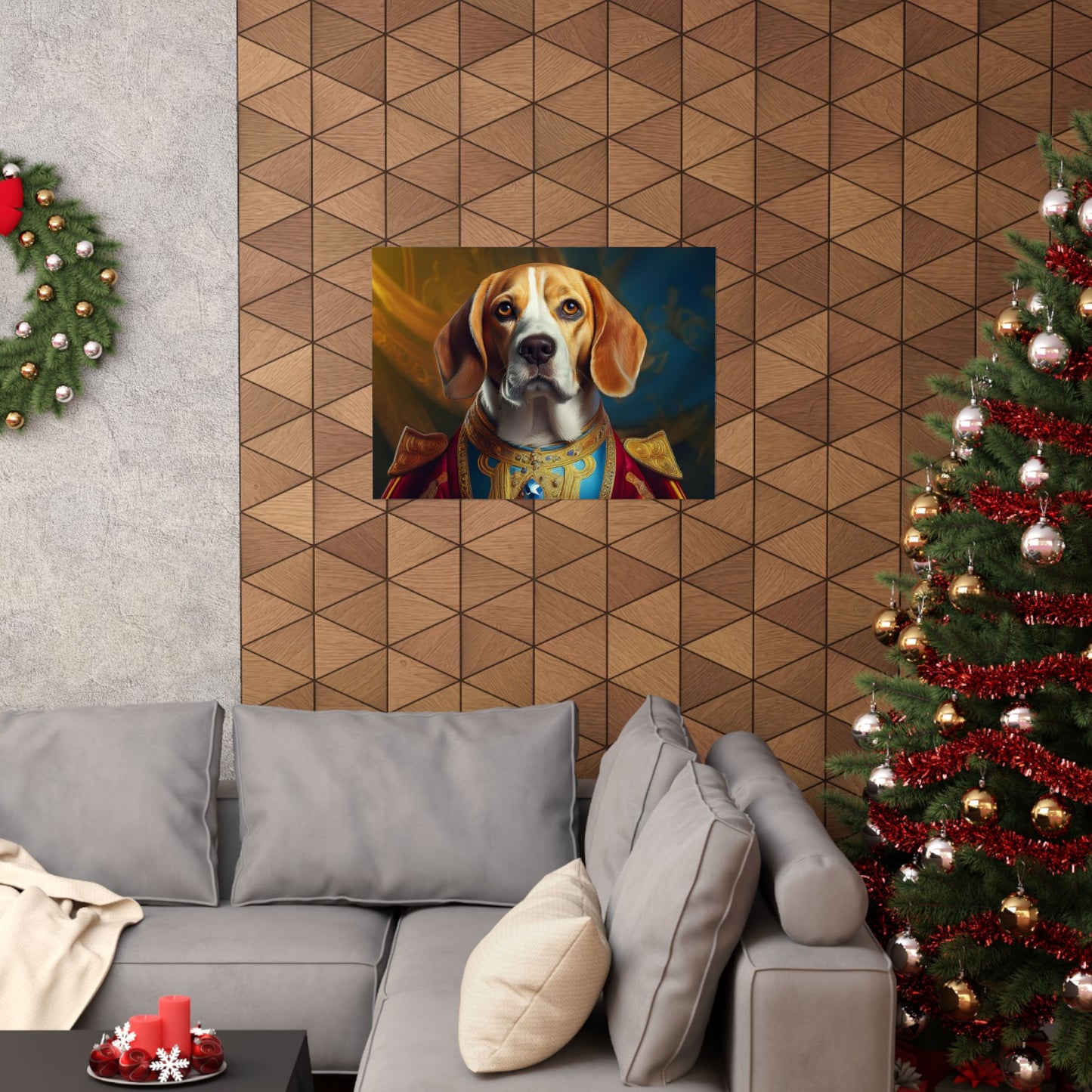 Beagle Renaissance Dog Portrait Art Print, Wall Decor Gift, Wall Prints, Wall Art