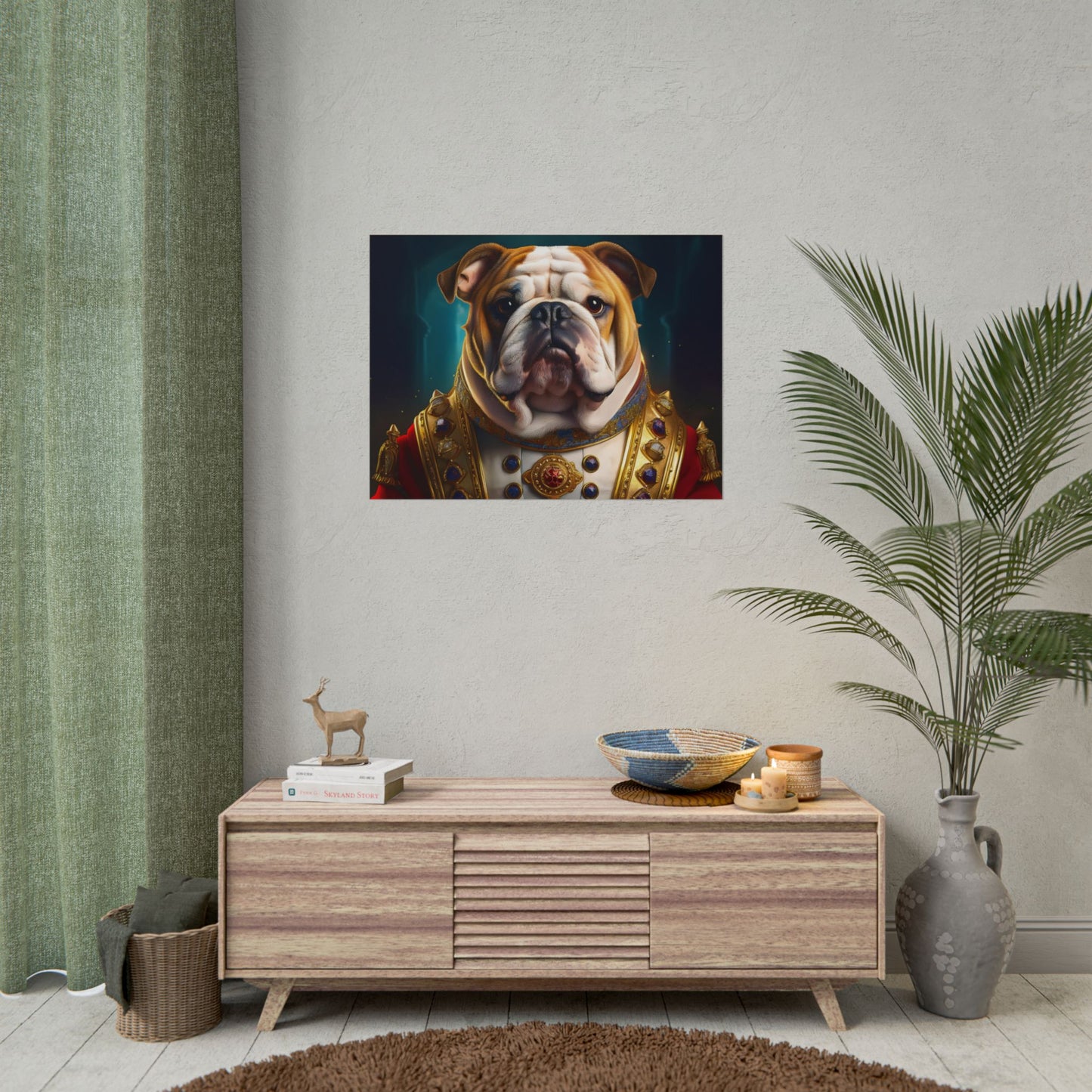 English Bulldog Renaissance Dog Pet Portrait Print | Wall Art | Wall Print