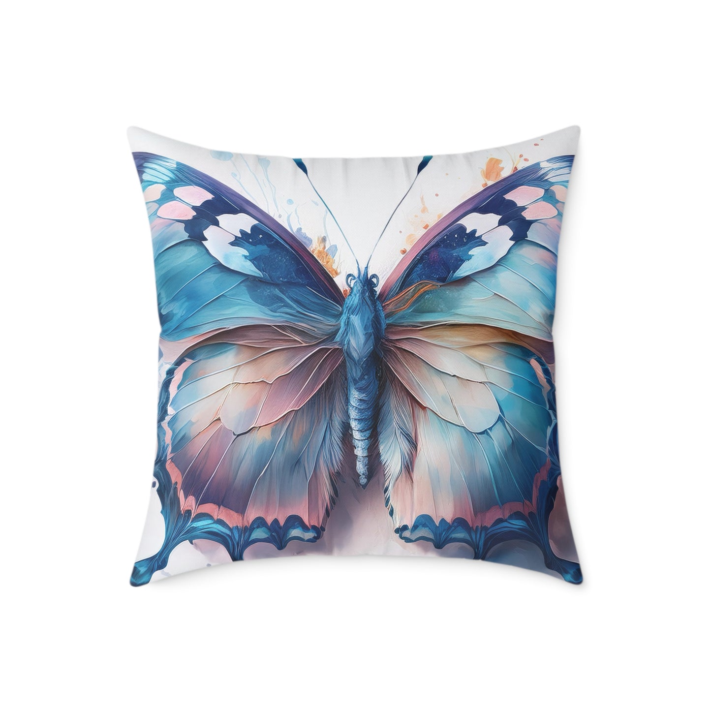 Butterfly Art Throw Pillow (Black Back), Inspirational Home Decor, Gift for Nature Lovers, Cozy Living Room Accent, Spring Decor, Butterfly Lovers