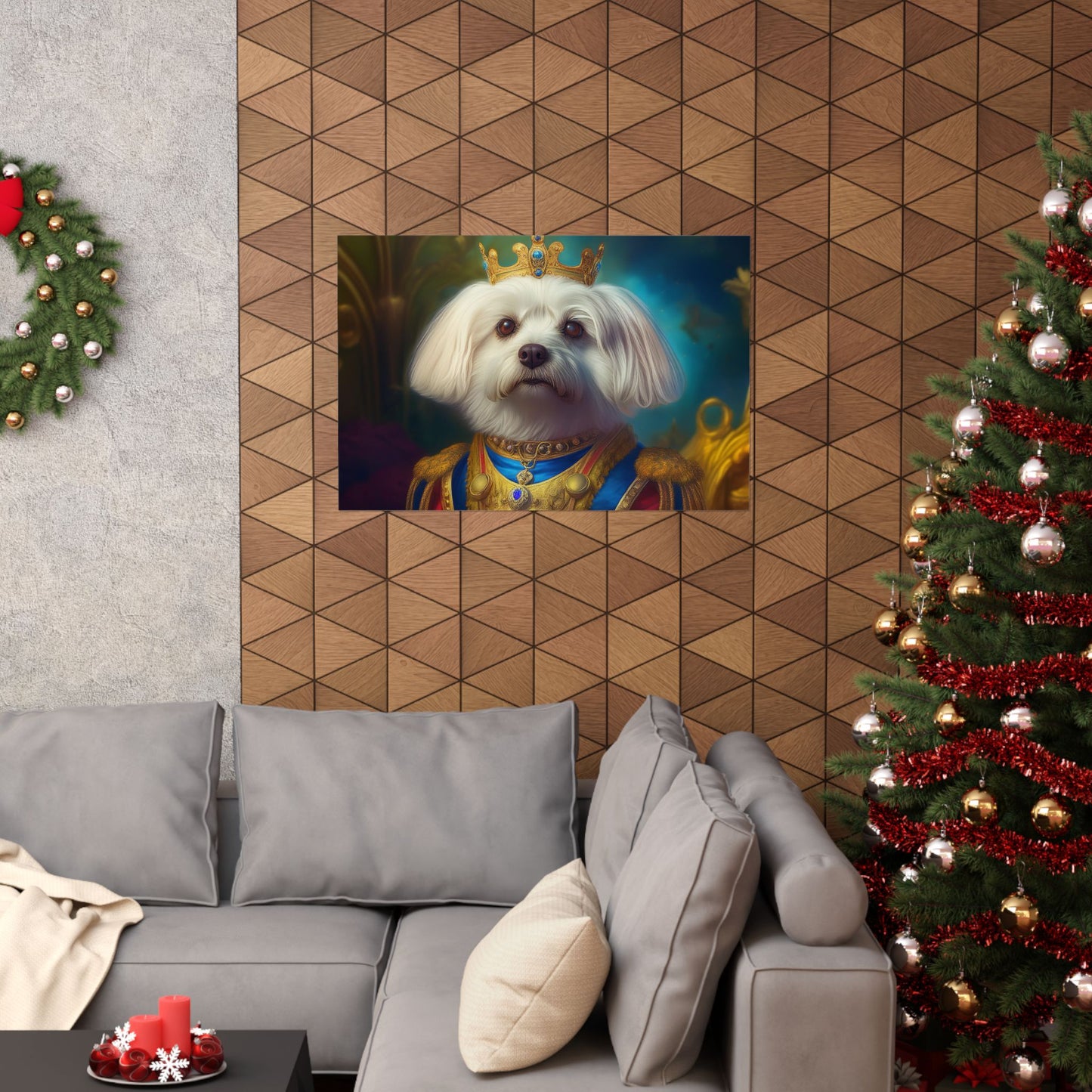 Maltese Renaissance Dog Portrait Wall Print | Art Print | Wall Decor | Dog Wall Art