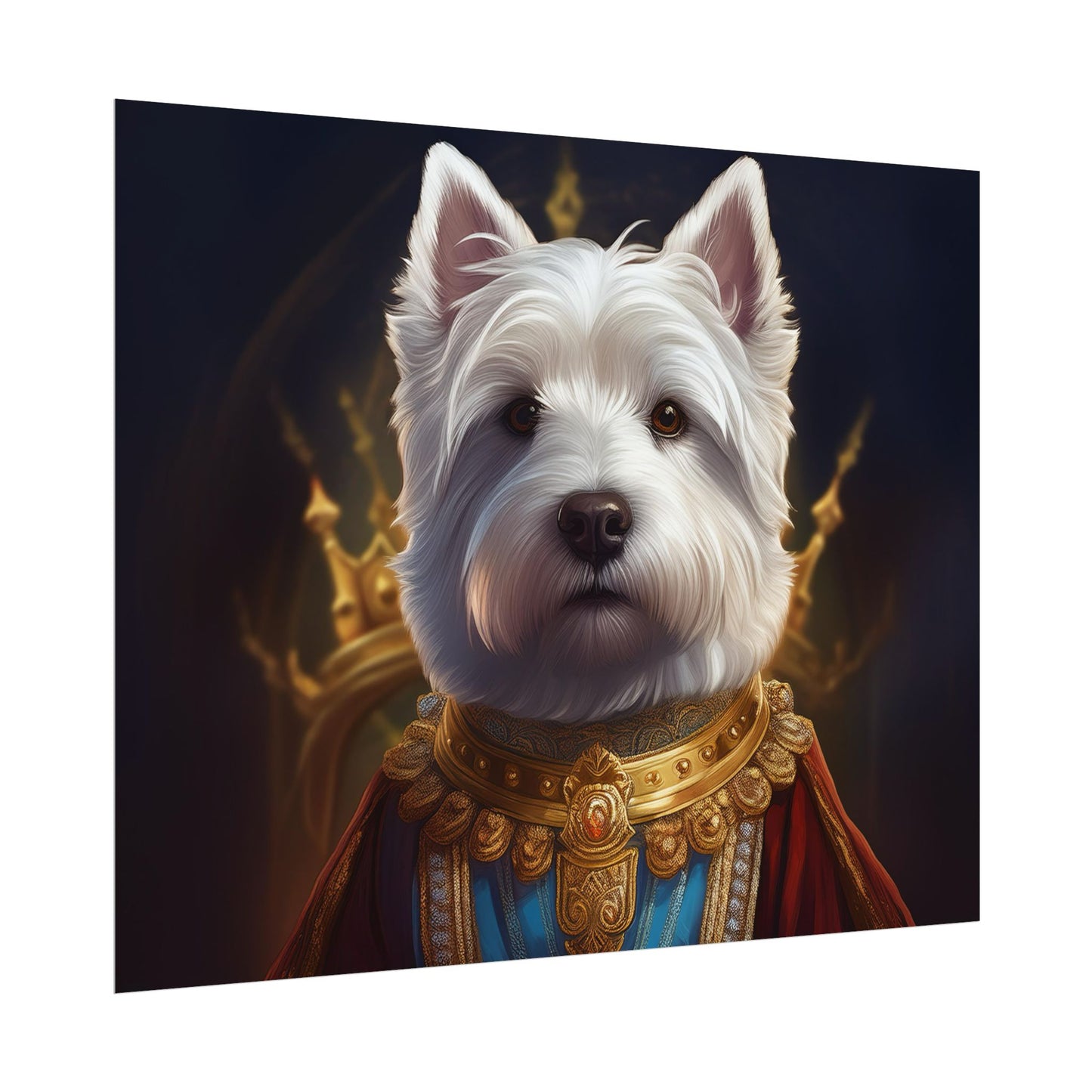 West Highland White Terrier Dog Renaissance Pet Portrait Print, West Highland White Terrier Art Print, Dog Wall Art, Wall Print, Wall Art