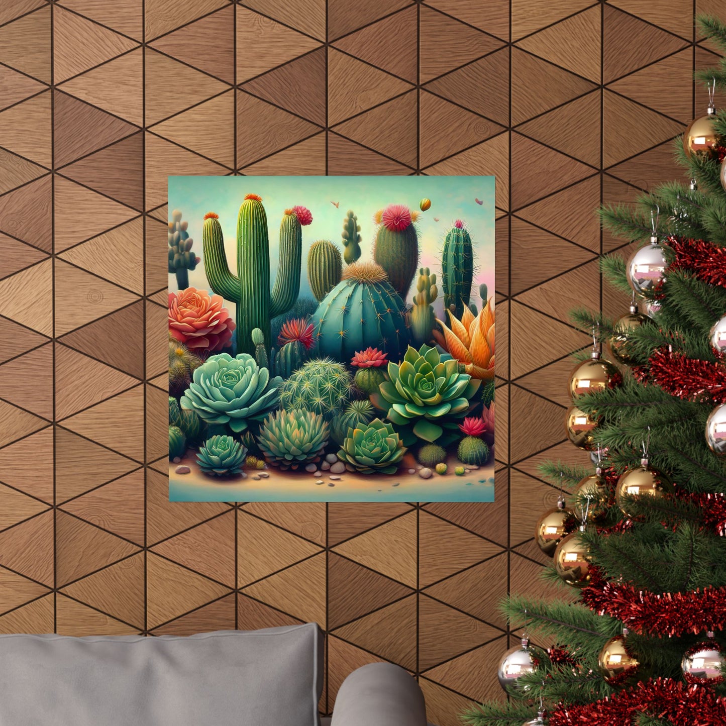 Abstract Cacti and Succulent Desert Garden Color Print | Wall Art | Wall Print