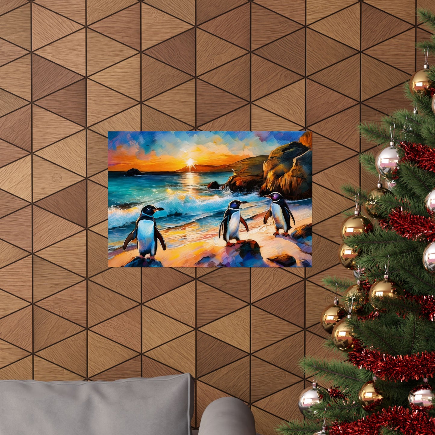 Philip Island Little Penguins Australia Wall Art | Vibrant Wall Print | Unique Painting Print | Style 1 | Wall Art | Wall Print