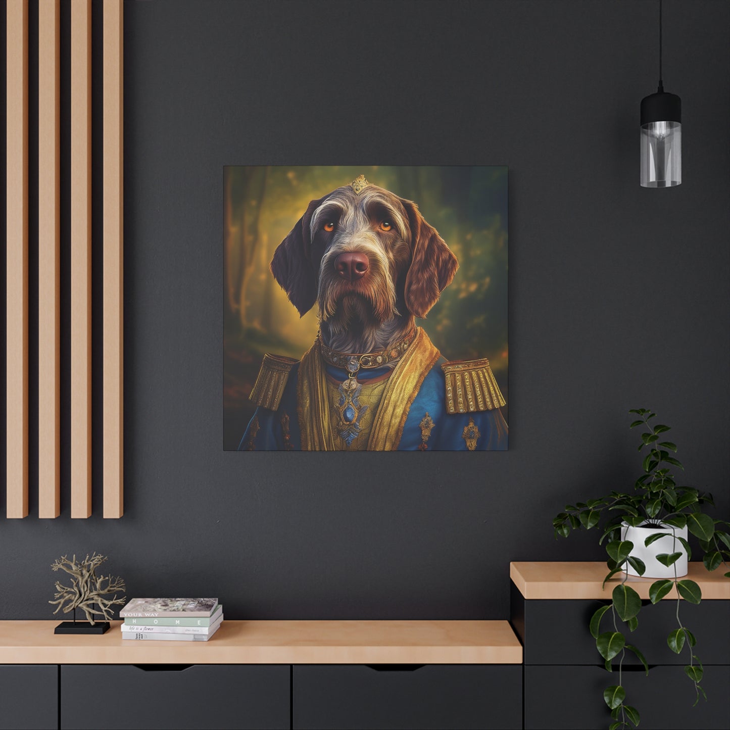 German Wirehaired Pointer Dog Pet Portrait Renaissance - Canvas, wall art, wall print, dog portrait, dog art