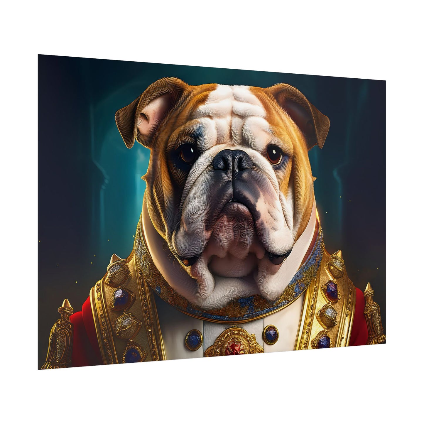 English Bulldog Renaissance Dog Pet Portrait Print | Wall Art | Wall Print