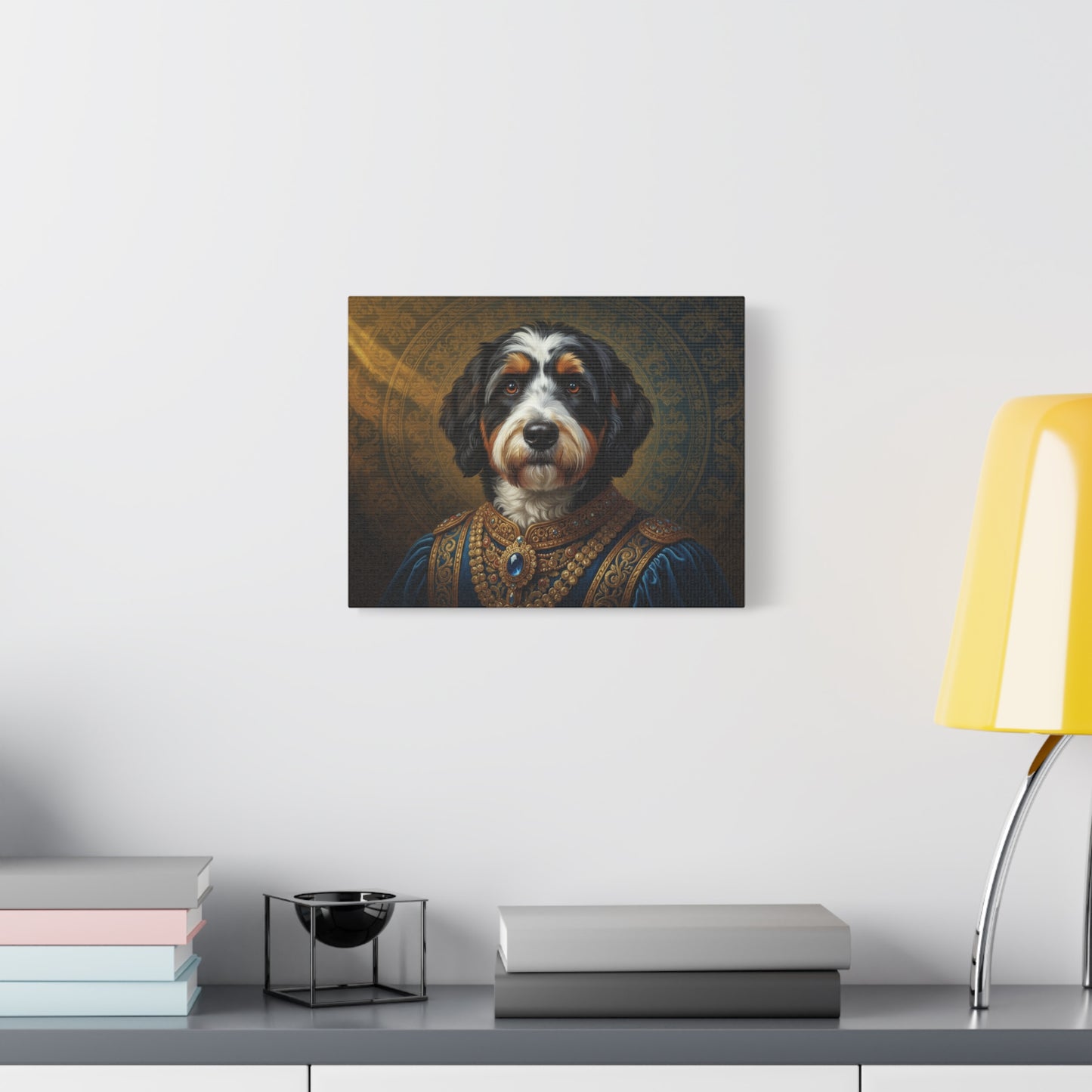 Bernedoodle Renaissance Dog Portrait Canvas Art, Pet Portrait Wall Decor, Animal Lover Gift, Home Decoration, Unique Dog Artwork
