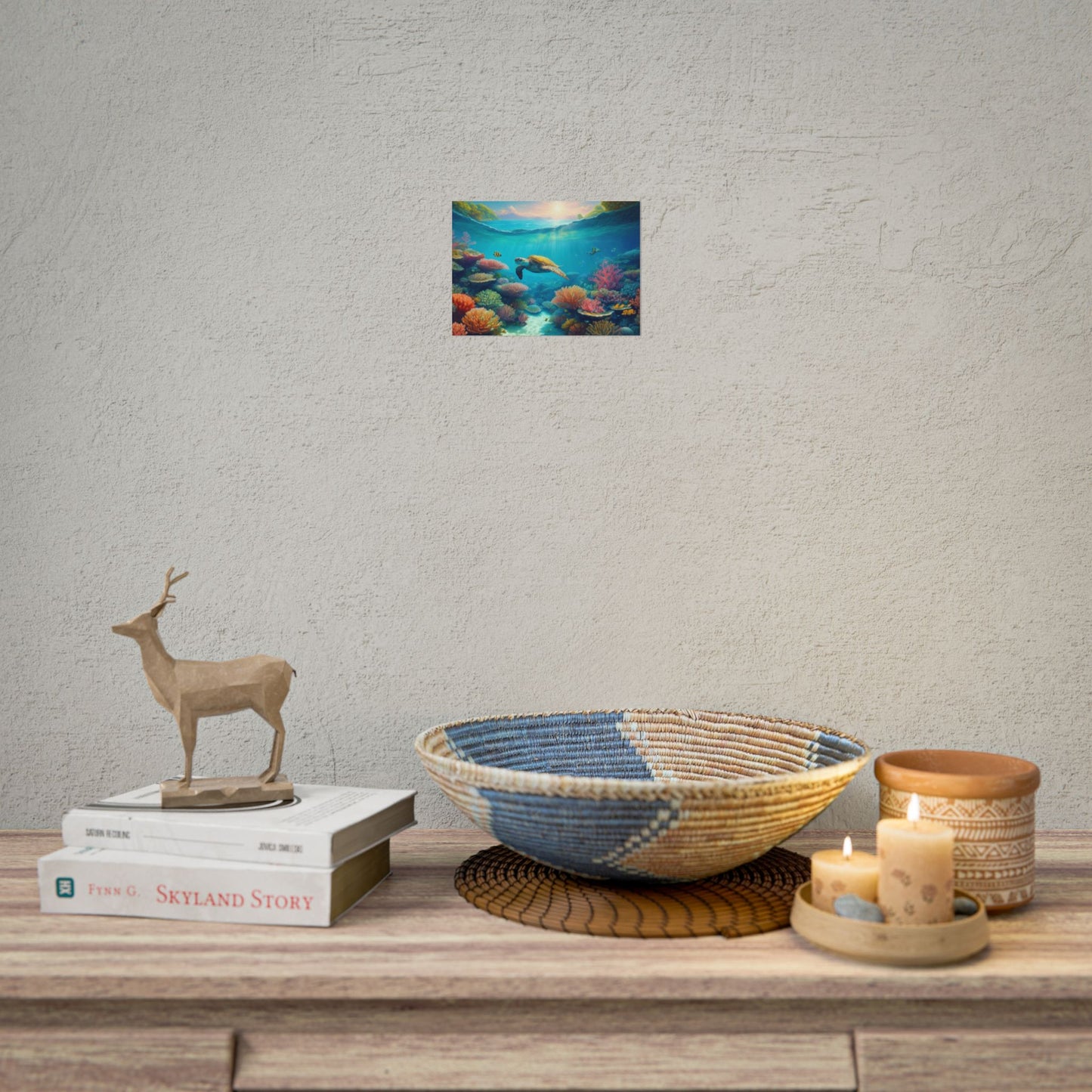 Turtle in the Great Barrier Reef Australia Coastal Print | Style 1 | Wall Art | Wall Print