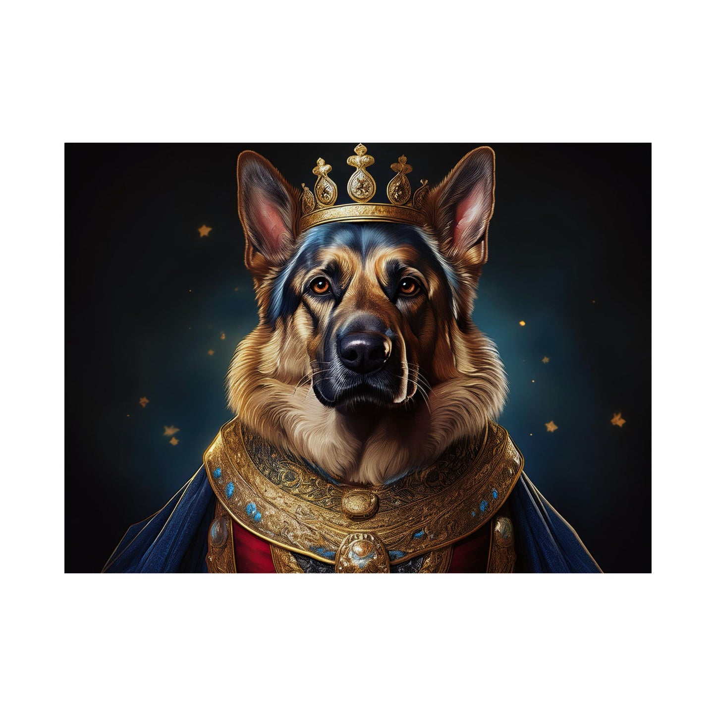 German Shepherd Renaissance Dog Portrait Art Print, Wall Decor Gift, Animal Lover Home Decor, Dog Wall Art