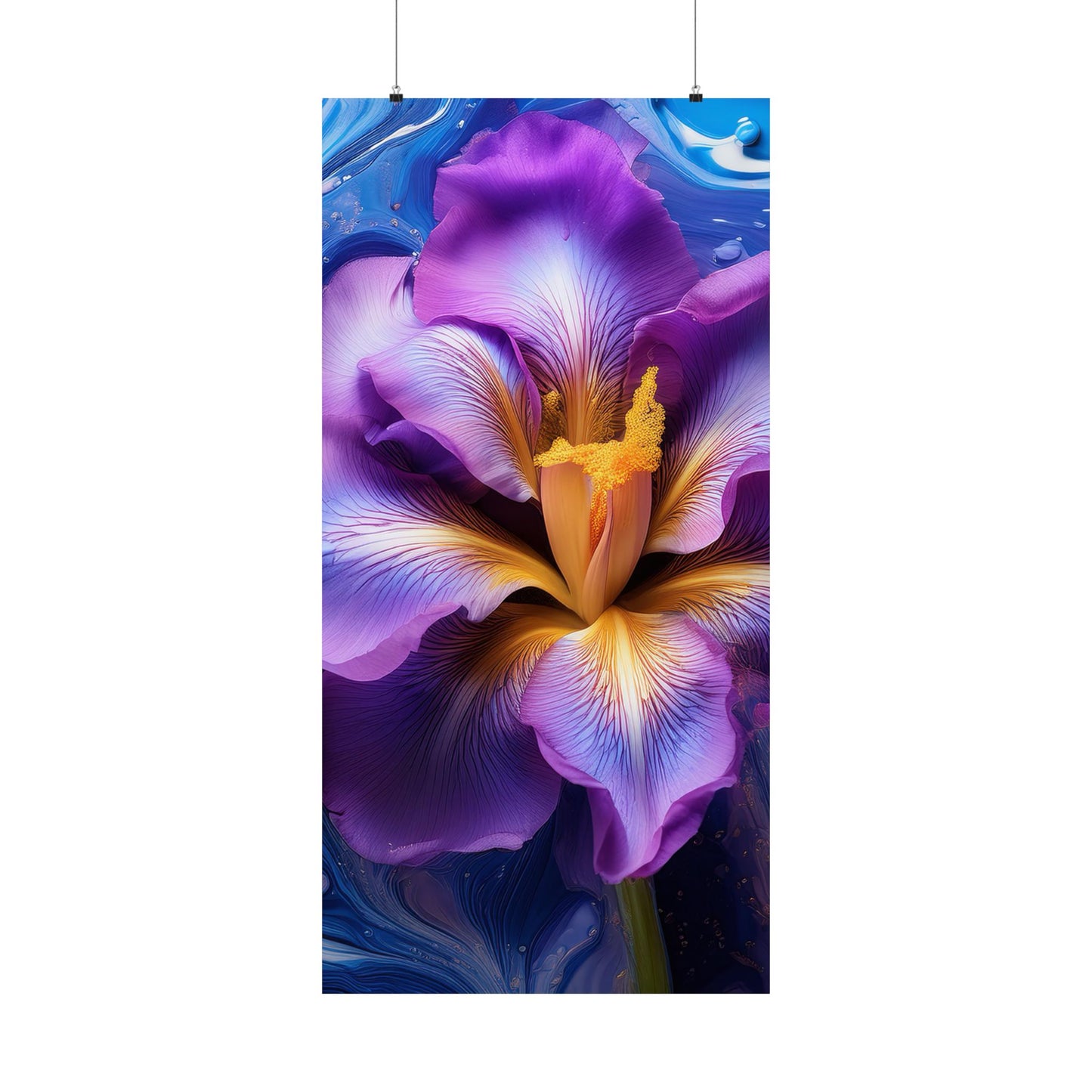 Abstract Floral Iris Wall Art Print | Style 4 | Wall Print | Botanical Wall Art