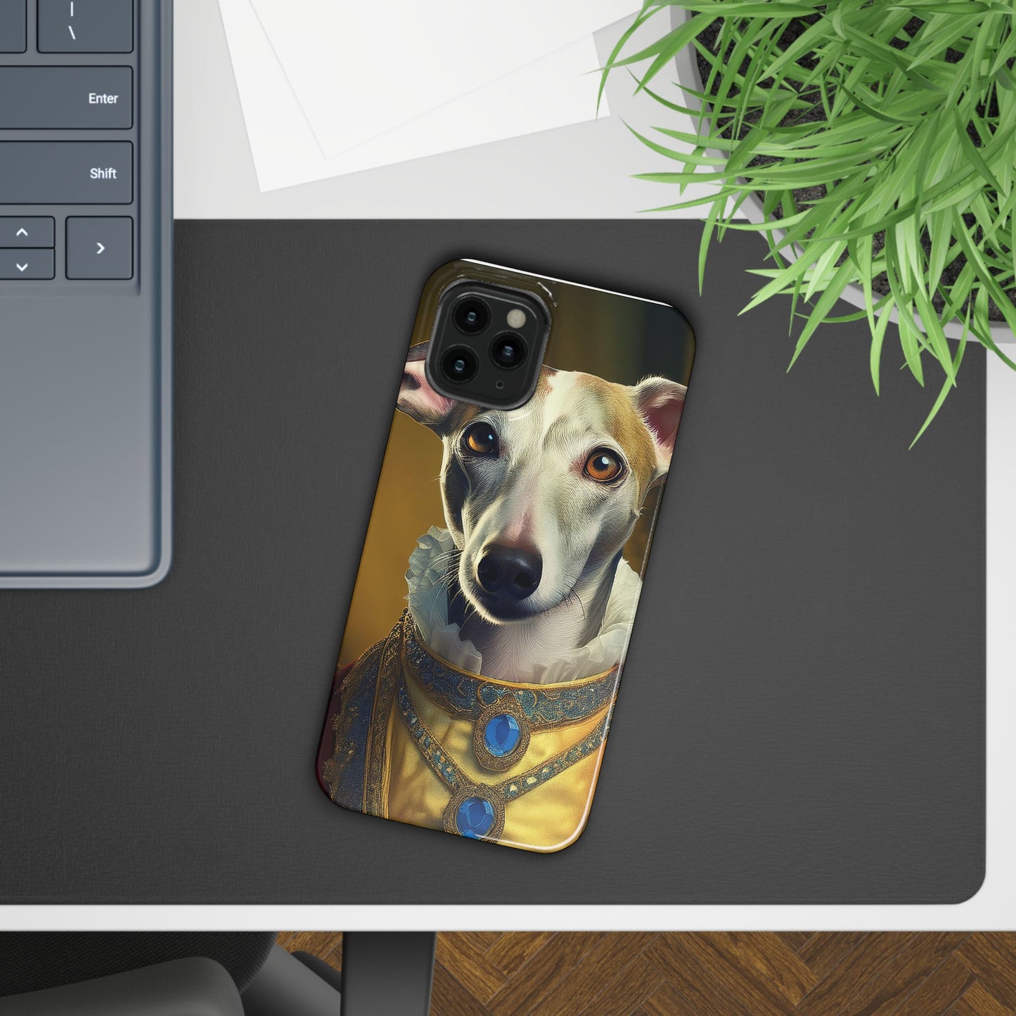 Whippet Renaissance Dog Portrait Slim Phone Case
