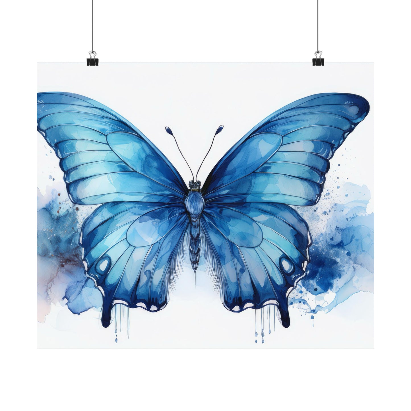 Blue Butterfly Alcohol Ink Wall Art | Unique Nursery Wall Print | Butterfly wall art | Wall Art | Wall Print