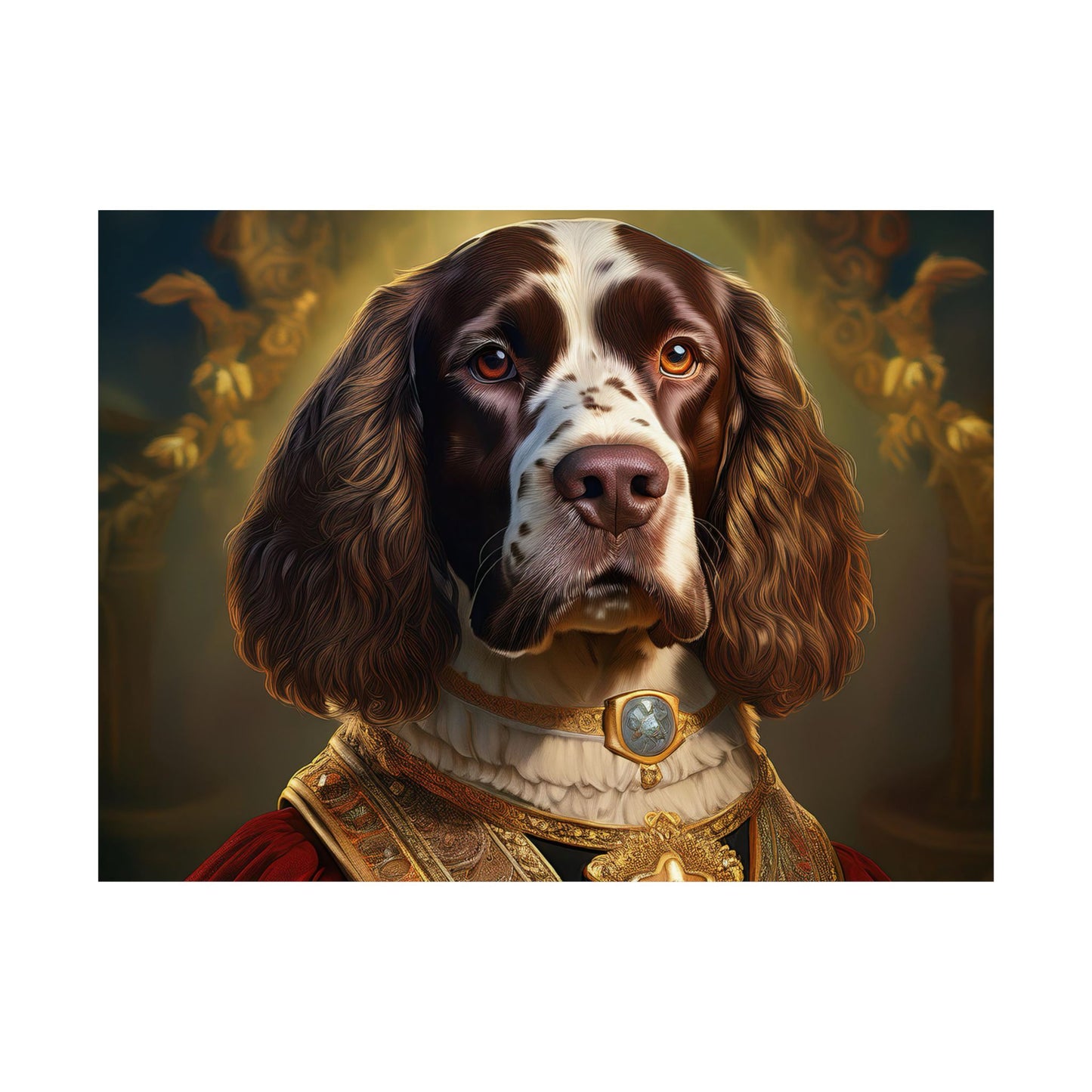 English Springer Spaniel Renaissance Dog Portrait Print, Wall Decor Gift, Dog Wall, wall prints, art prints