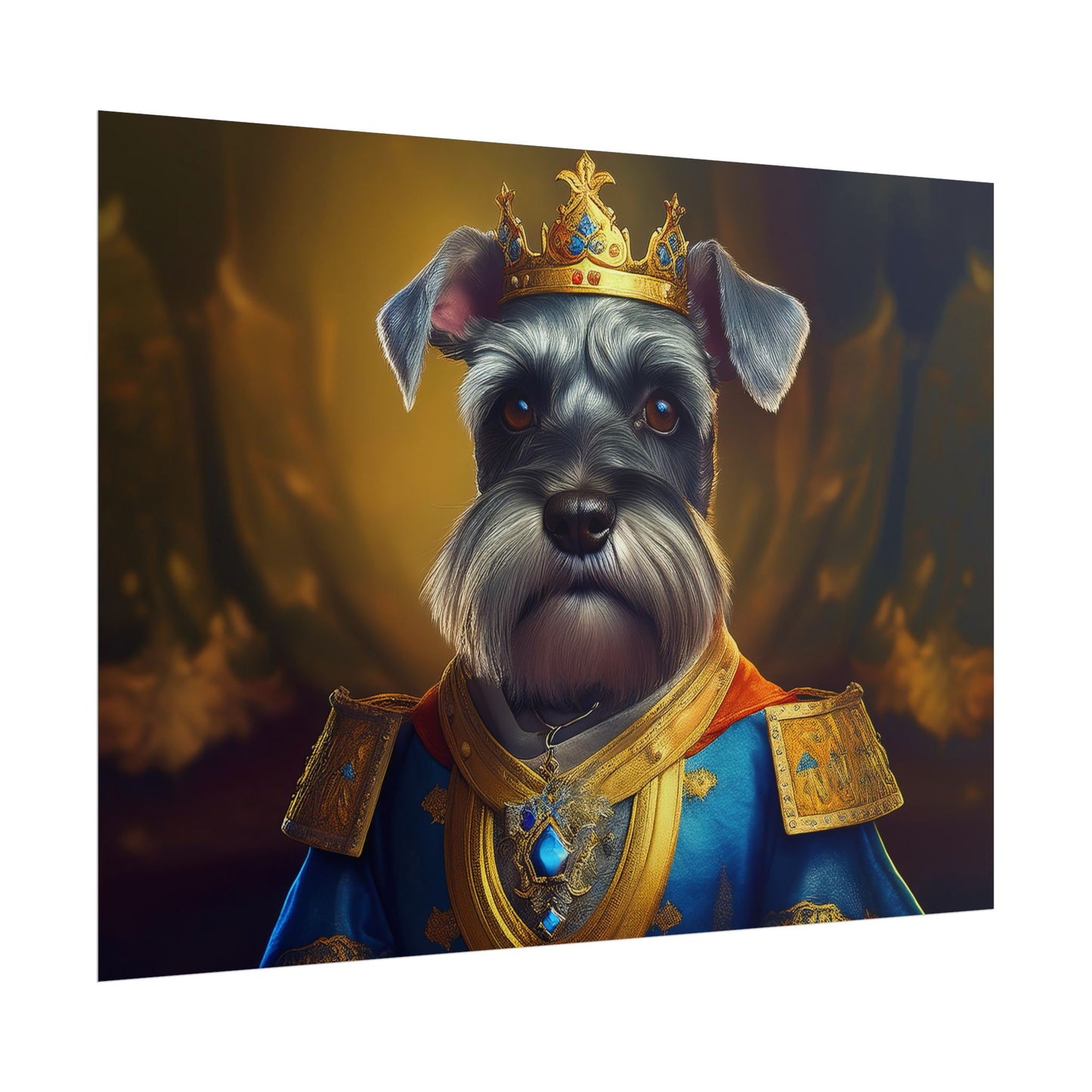 Miniature Schnauzer Dog Renaissance Pet Portrait Art Print | Wall Art | Wall Print