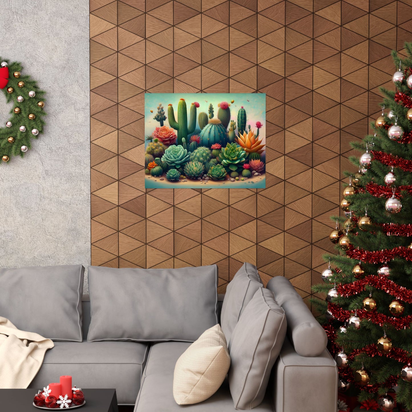 Abstract Cacti and Succulent Desert Garden Color Print | Wall Art | Wall Print