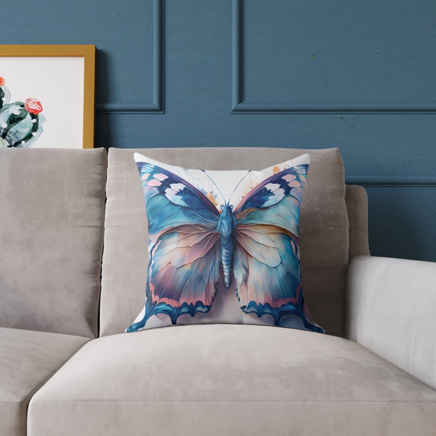 Butterfly Art Throw Pillow, Inspirational Home Decor, Gift for Nature Lovers, Cozy Living Room Accent, Spring Decor, Butterfly Lovers