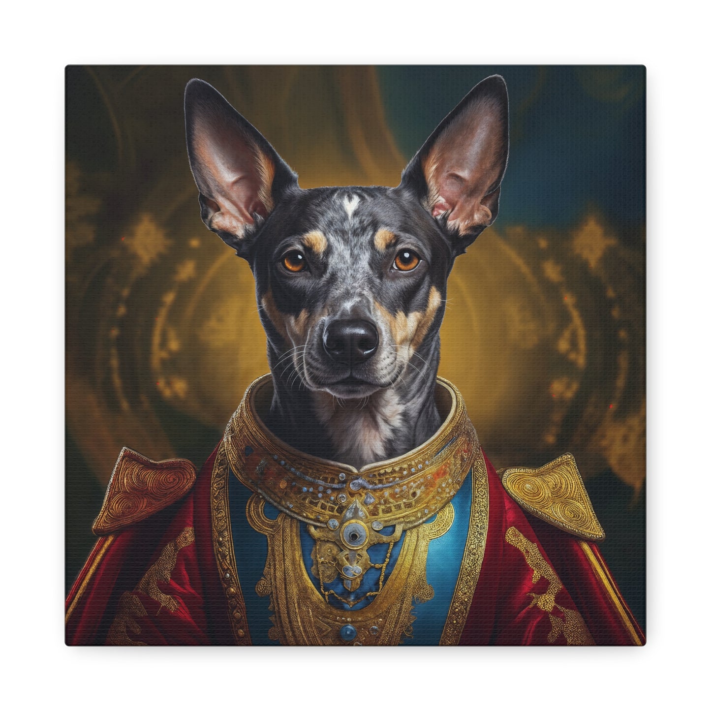 Peruvian Inca Orchid Renaissance Dog Portrait on Canvas, Pet Lover Gift, Home Decor, Unique Wall Art, Dog Birthday Present, Animal Wall Art