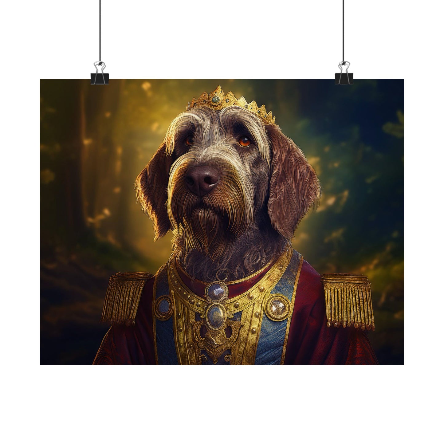 Wirehaired Pointing Griffon Renaissance Pet Portrait Print, Dog Lover Wall Art, Animal Artwork, Canine Decor, Dog Memorial Gift