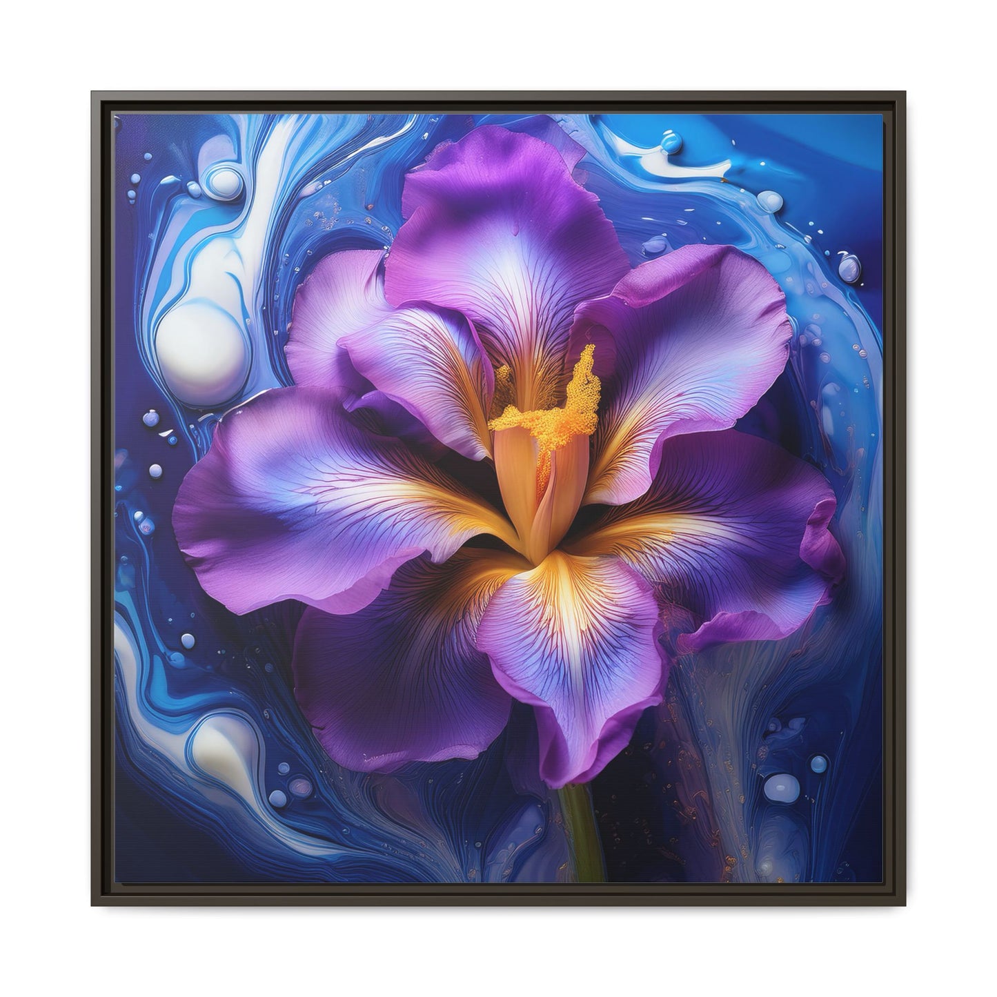 Abstract Iris - Style 2 - Floral Framed Canvas, Wall Print, wall art, botanical art