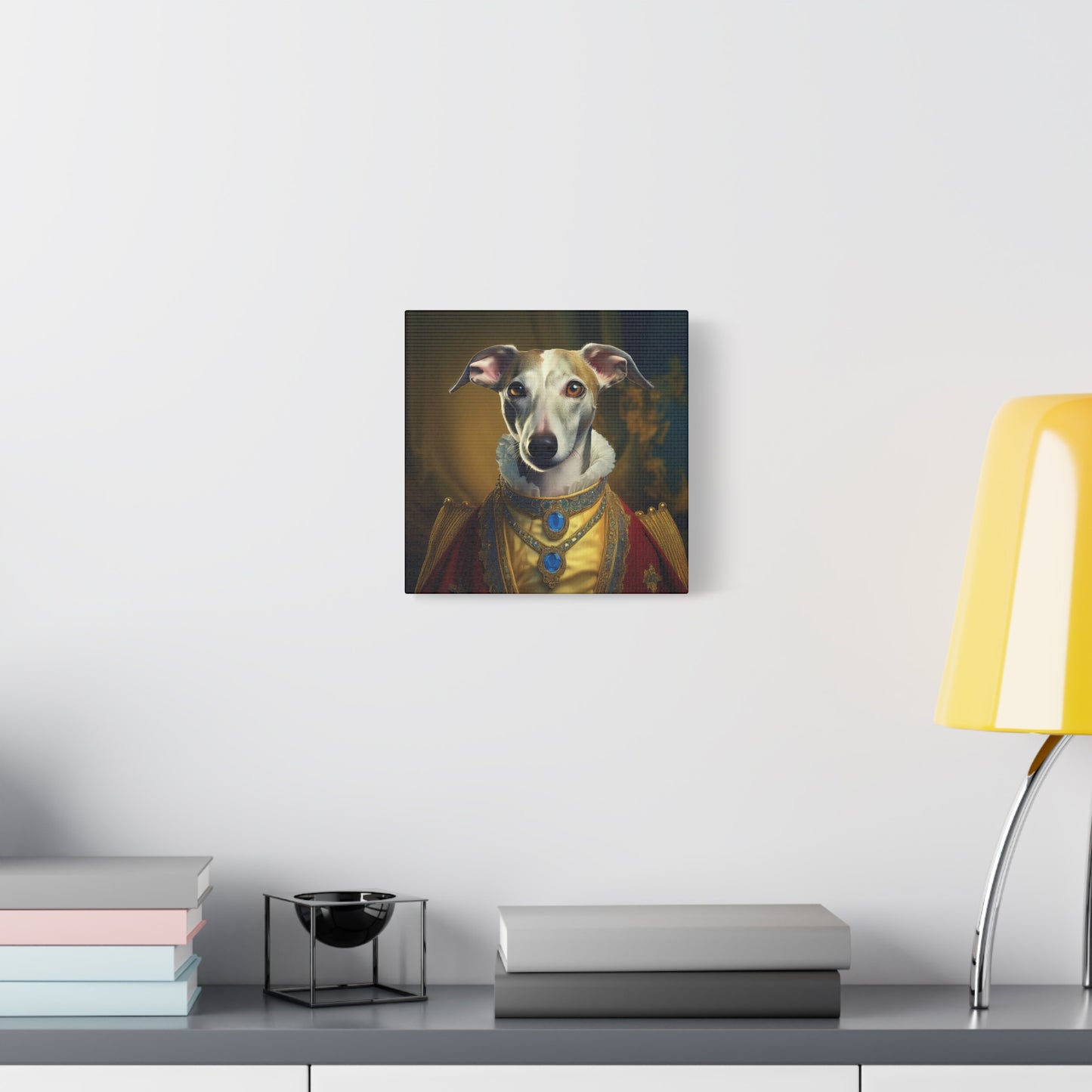 Whippet Renaissance Pet Portrait Print - Canvas, wall art, wall print, dog portrait, dog art