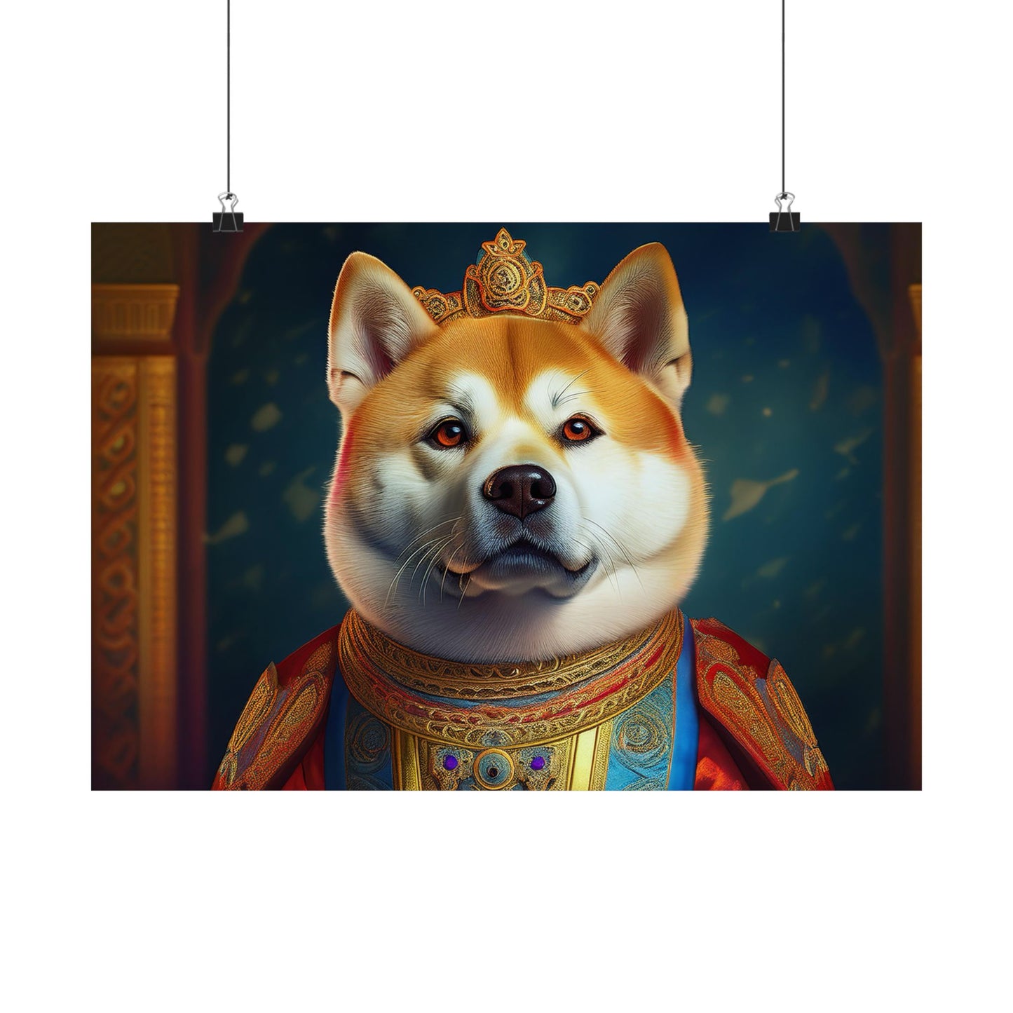 Akita Renaissance Dog Pet Portrait Art Print, Dog Lover Wall Art, Animal Artwork, Canine Decor, Dog Memorial Gift
