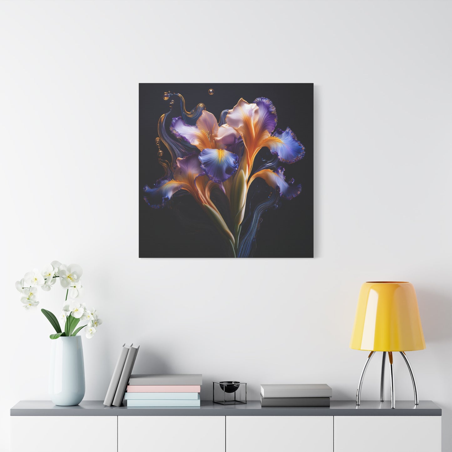 Abstract Iris Floral Square Framed Print, wall art, wall prints, art print