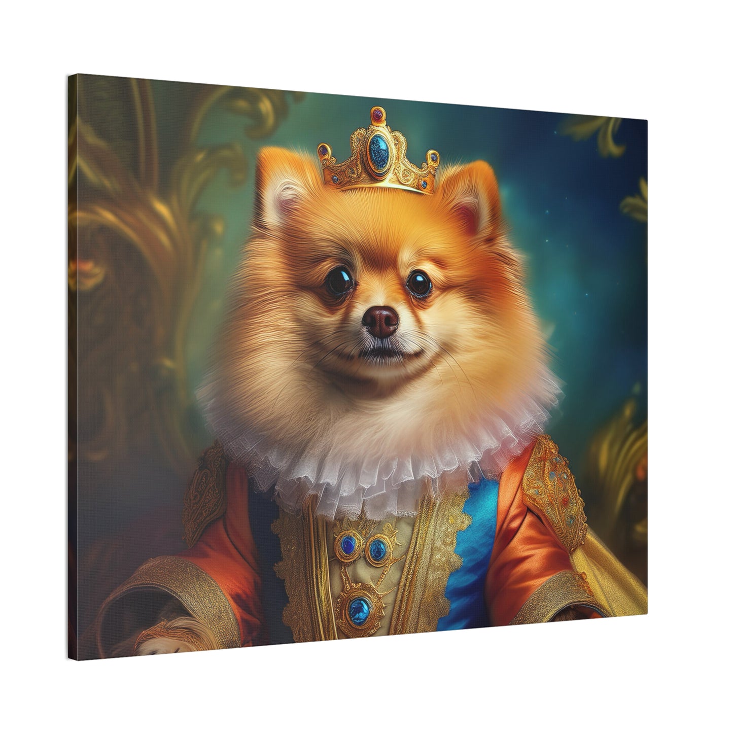 Pomeranian Renaissance Pet Portrait Canvas Print