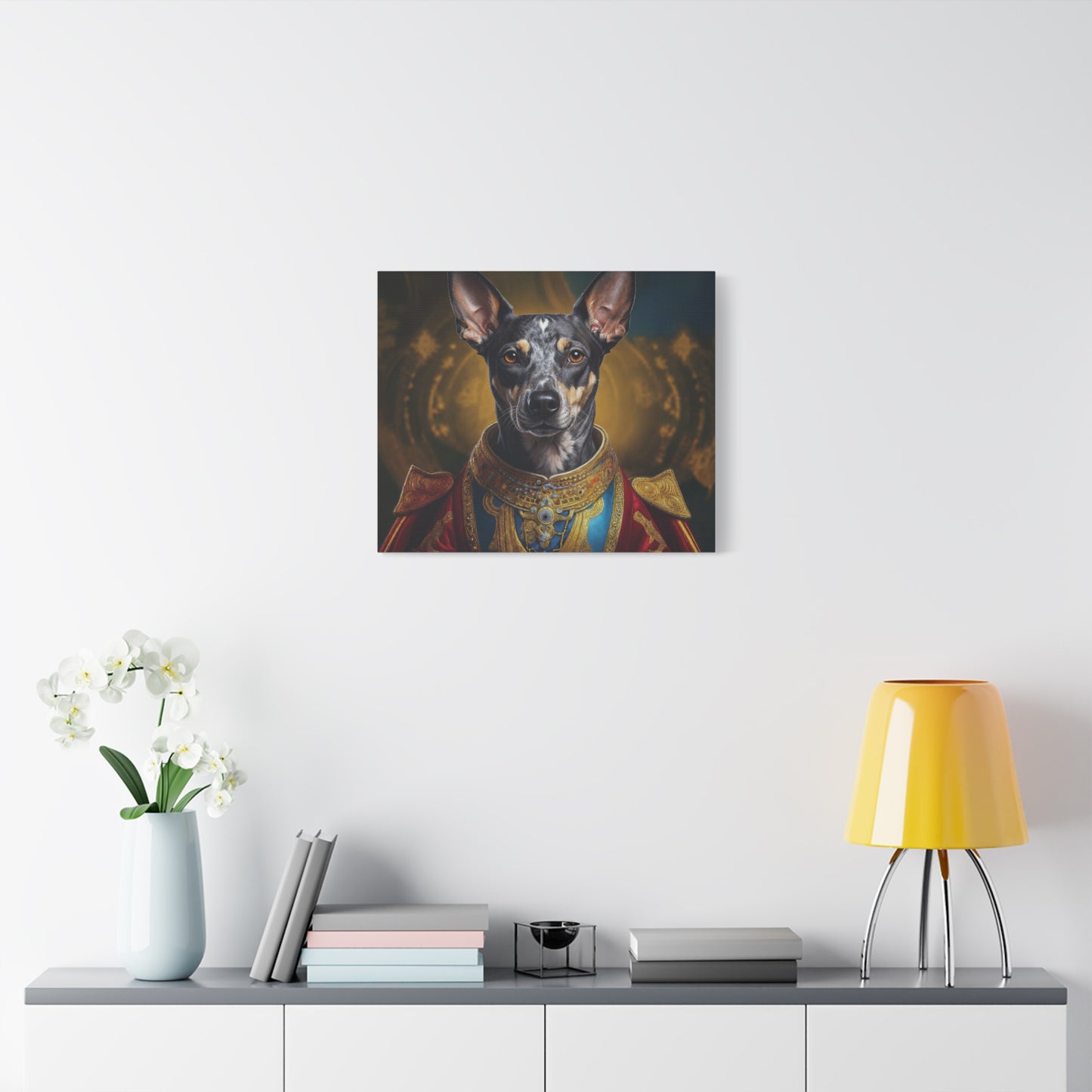Peruvian Inca Orchid Renaissance Dog Portrait on Canvas, Pet Lover Gift, Home Decor, Unique Wall Art, Dog Birthday Present, Animal Wall Art