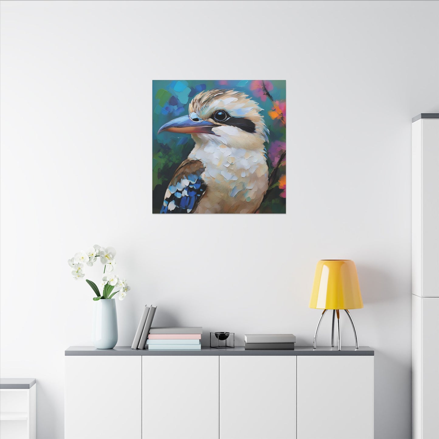 Vibrant Kookaburra Australia Bird Canvas Print, Nature Lover Gift, Wall Print, Australia Art, Bird Art