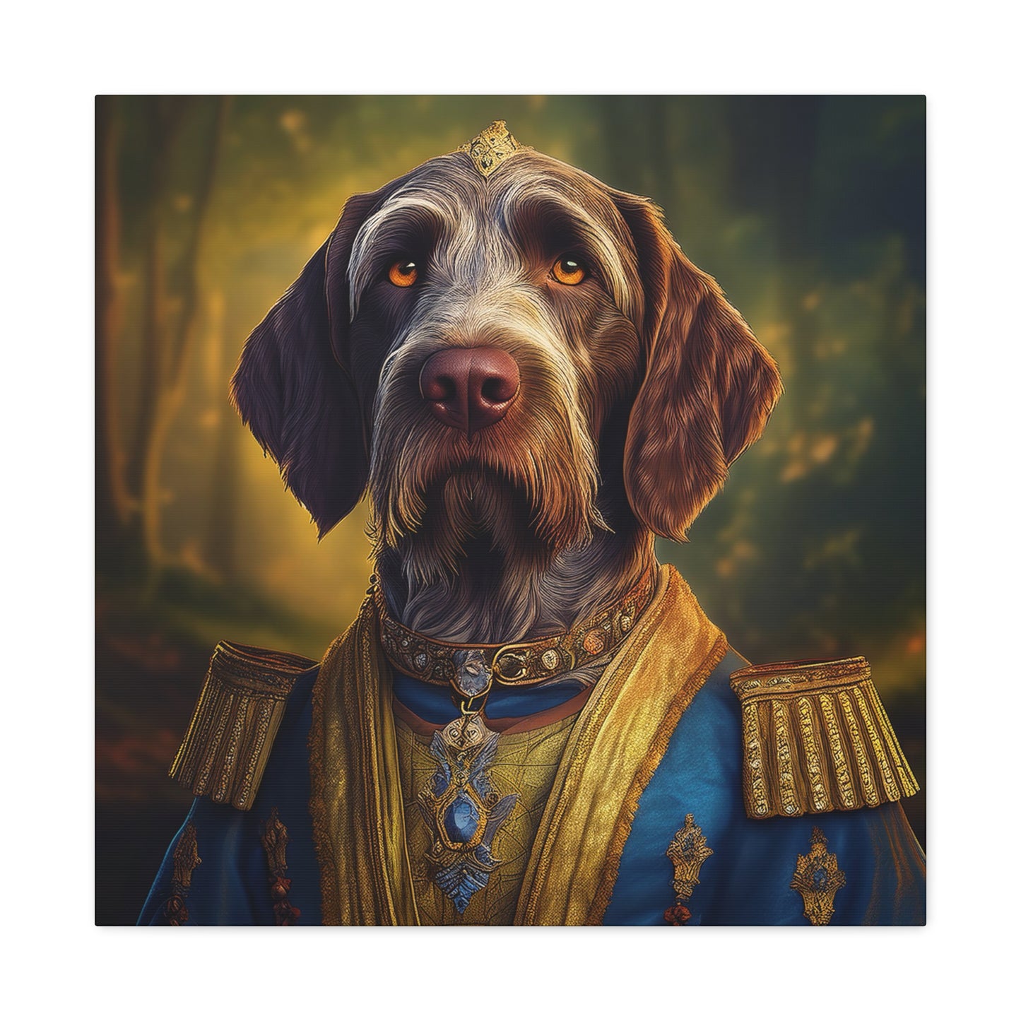German Wirehaired Pointer Dog Pet Portrait Renaissance - Canvas, wall art, wall print, dog portrait, dog art