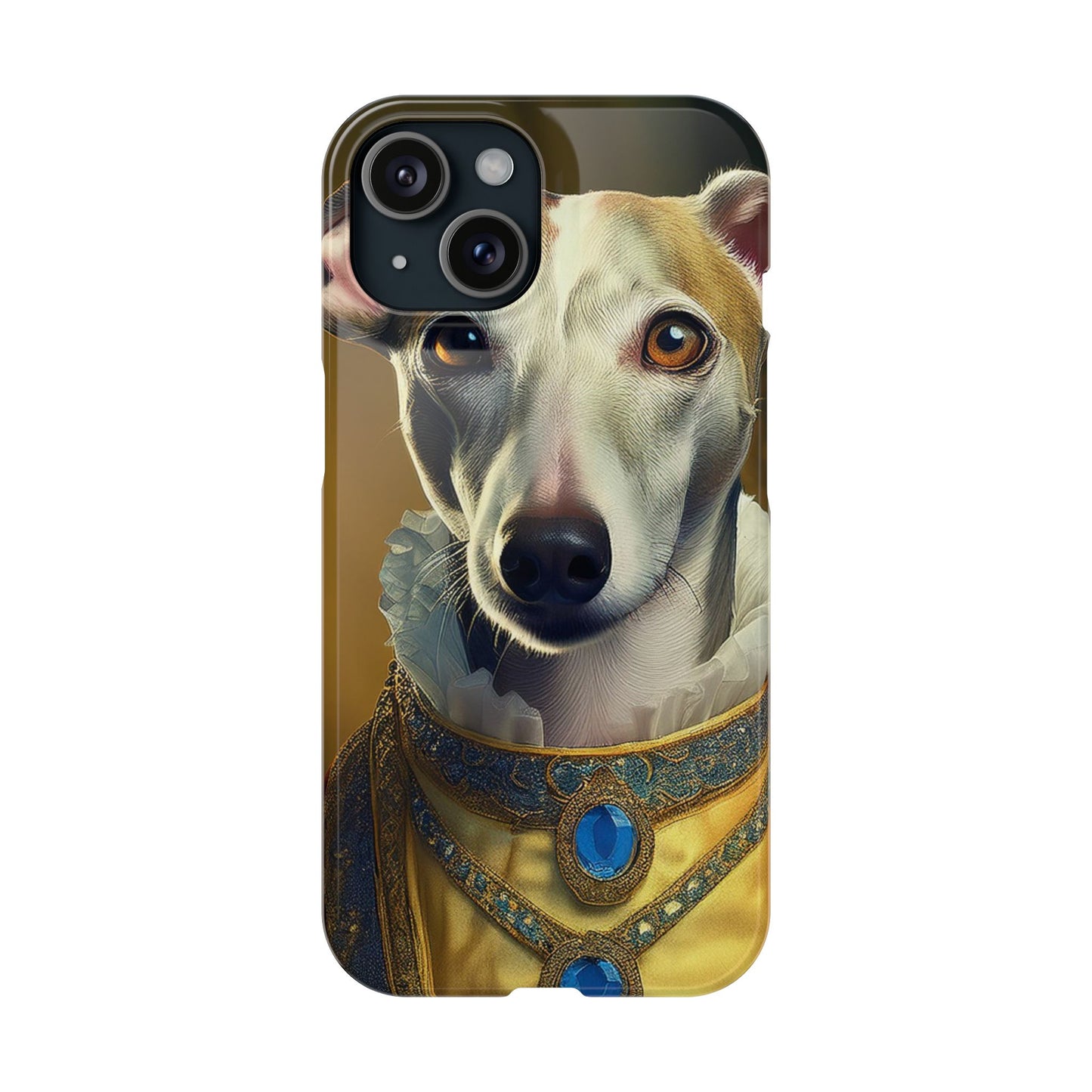 Whippet Renaissance Dog Portrait Slim Phone Case