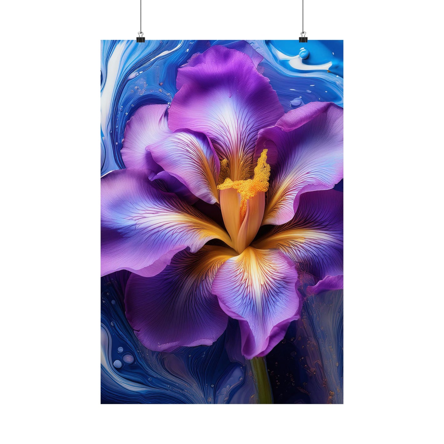 Abstract Floral Iris Wall Art Print | Style 4 | Wall Print | Botanical Wall Art