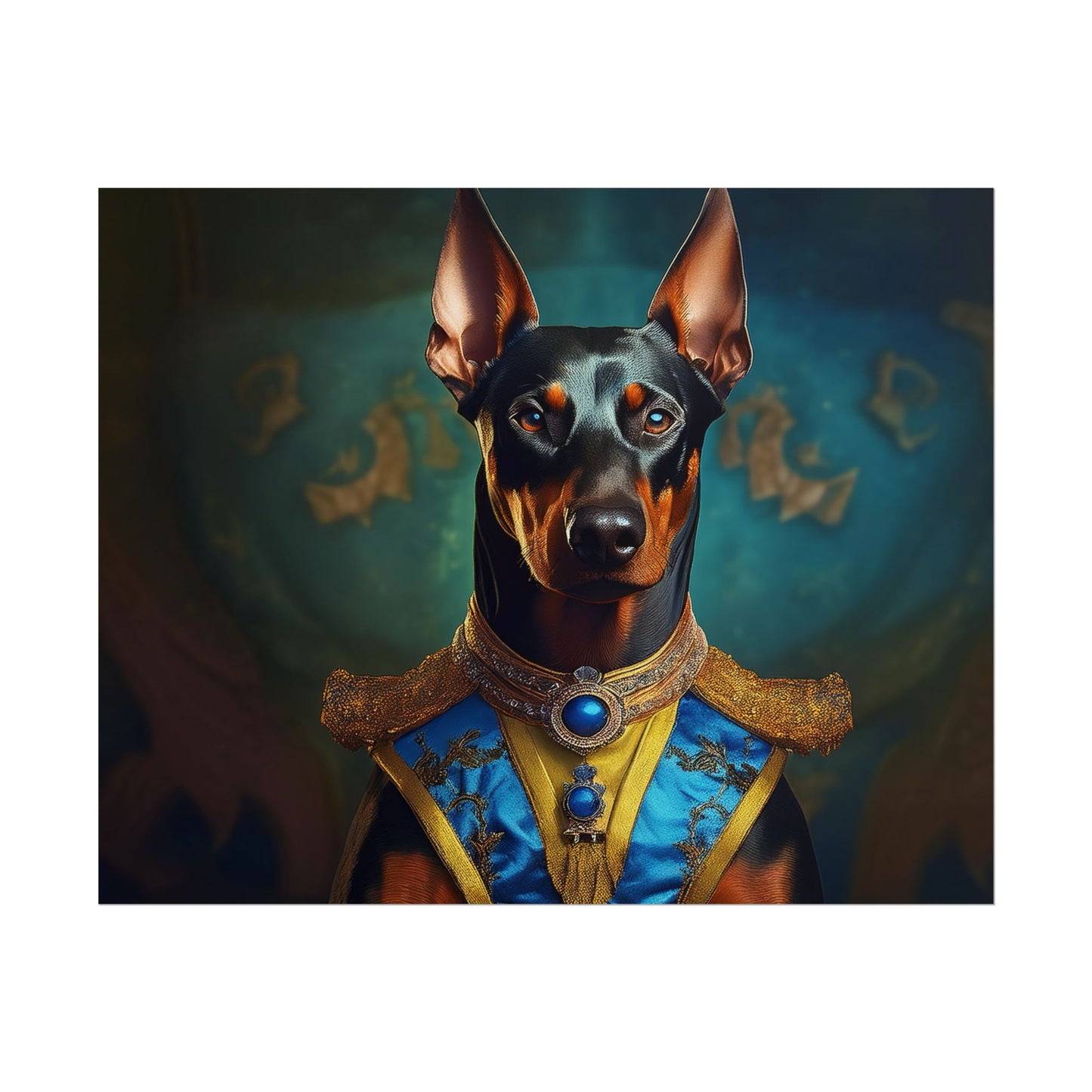 Doberman Pinscher Renaissance Dog Pet Portrait Print | Wall Art | Wall Print | Dog Art