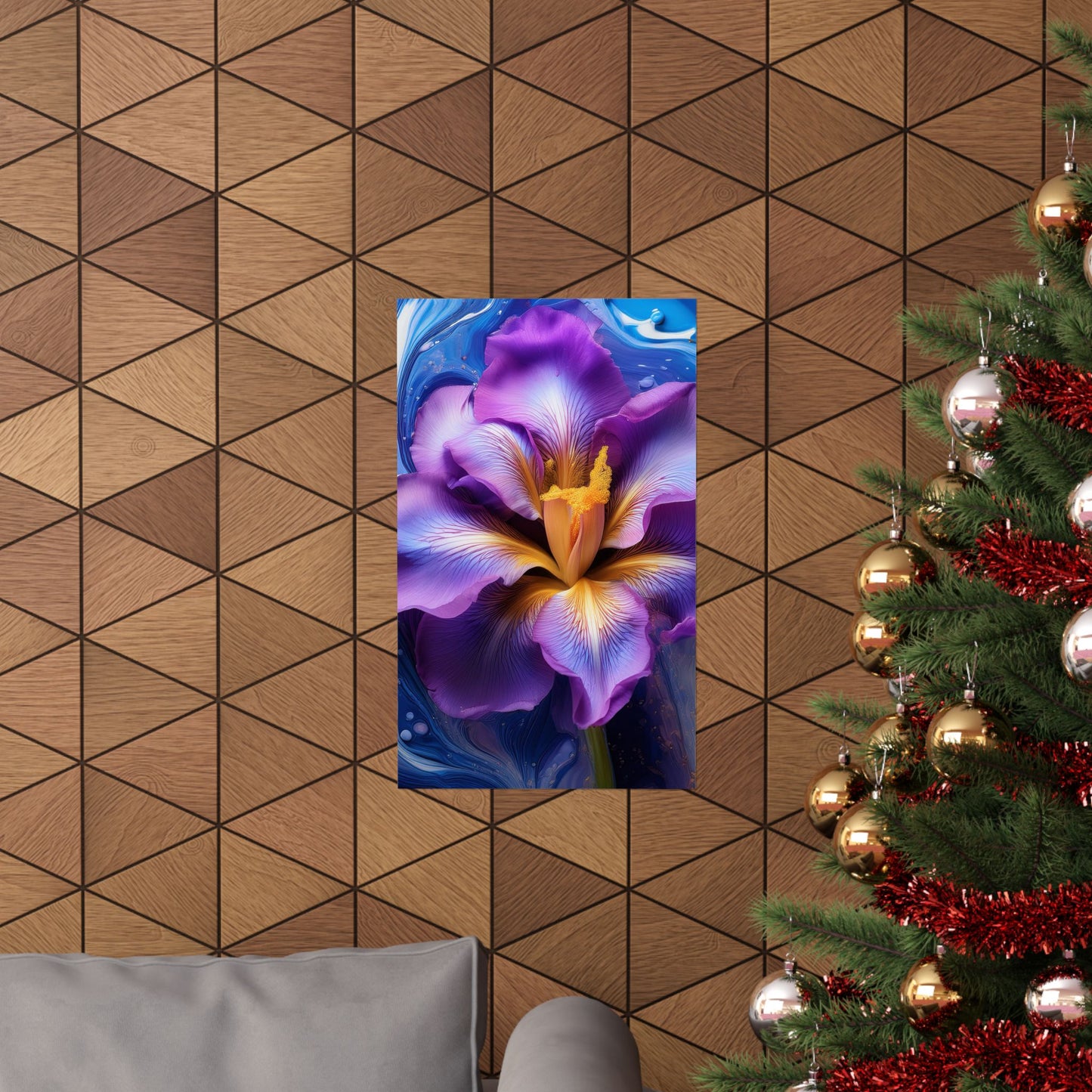 Abstract Floral Iris Wall Art Print | Style 4 | Wall Print | Botanical Wall Art