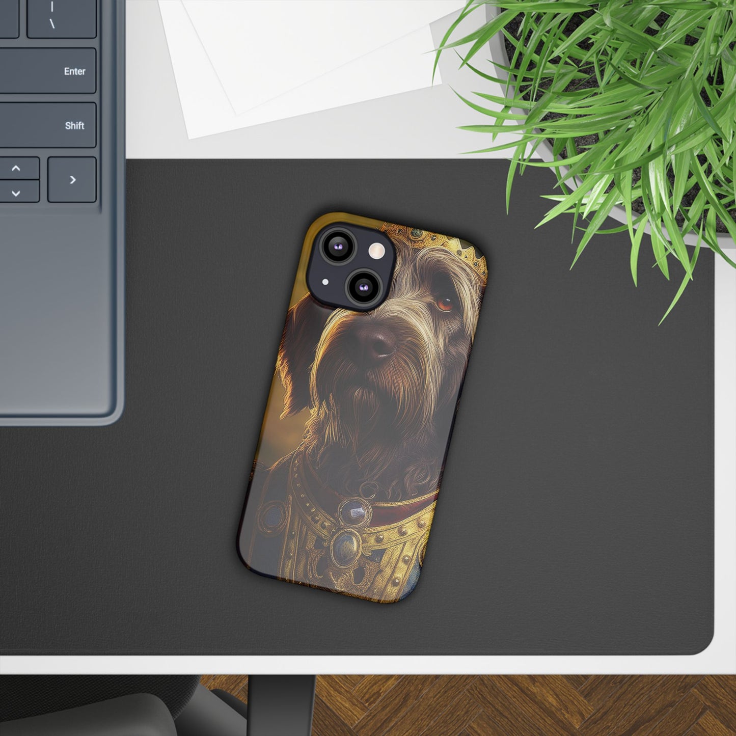 Wirehaired Pointing Griffon Renassaince Dog Portrait Slim Phone Case