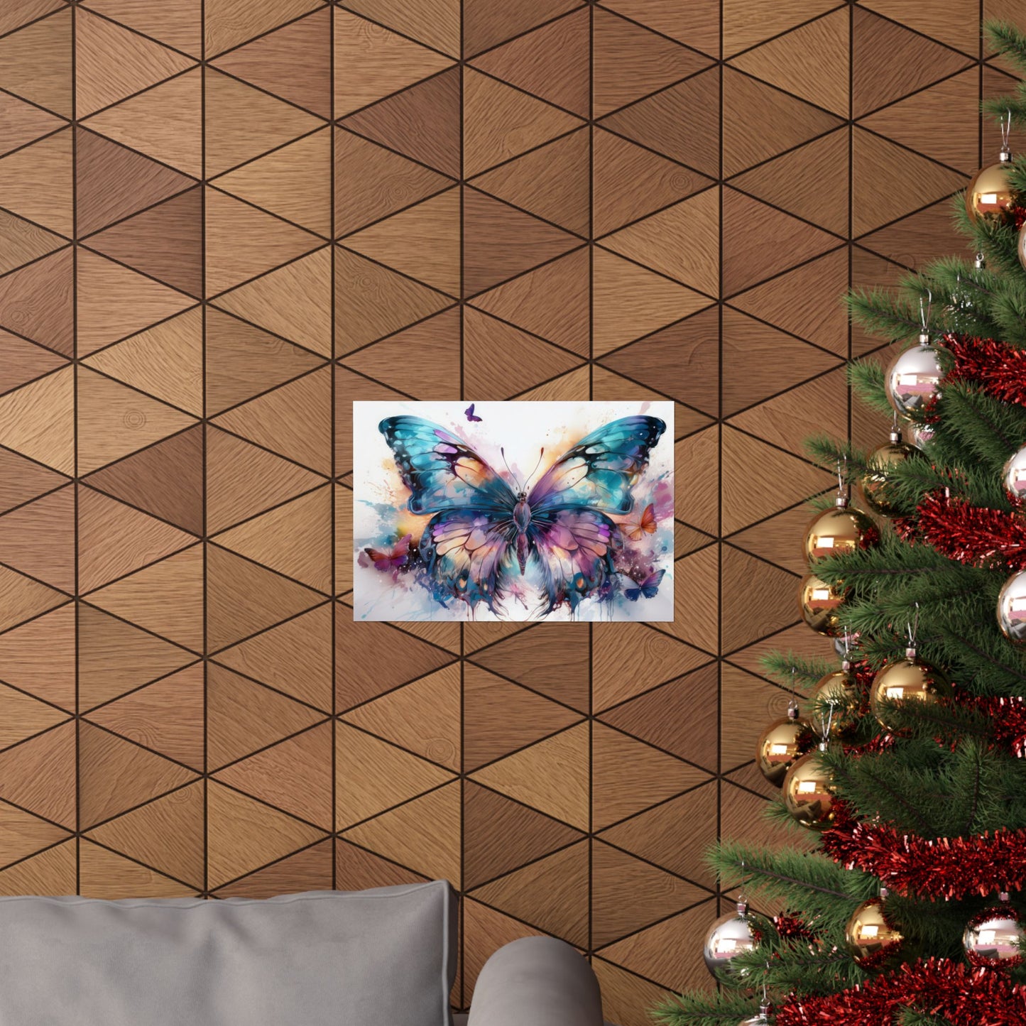 Teal, Orange & Purple Butterfly Alcohol Ink Wall Art | Butterfly wall art | Wall Art | Wall Print