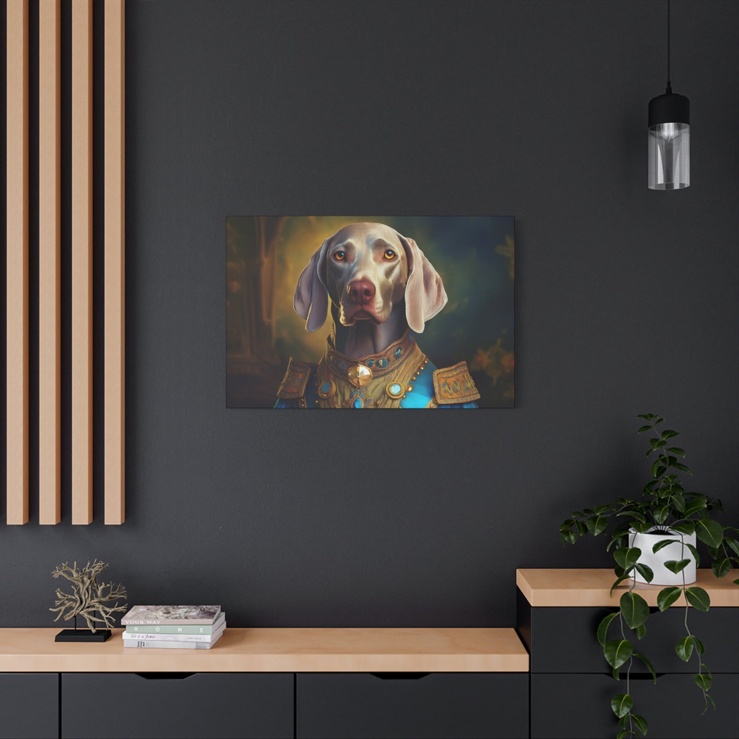 Weimaraner Renaissance Pet Portrait on Canvas - wall art, wall print, dog portrait, dog art
