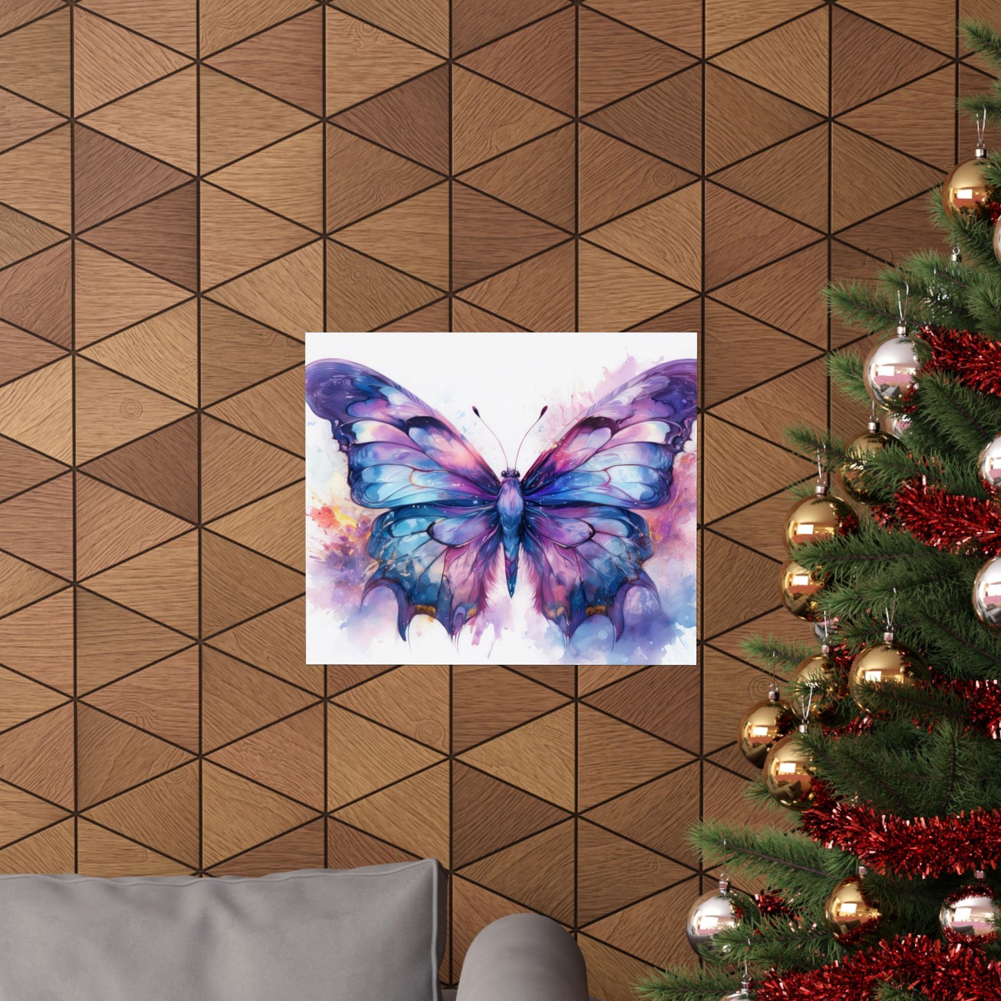 Blue & Purple Butterfly Alcohol Ink Wall Art | Butterfly wall art | Wall Art | Wall Print