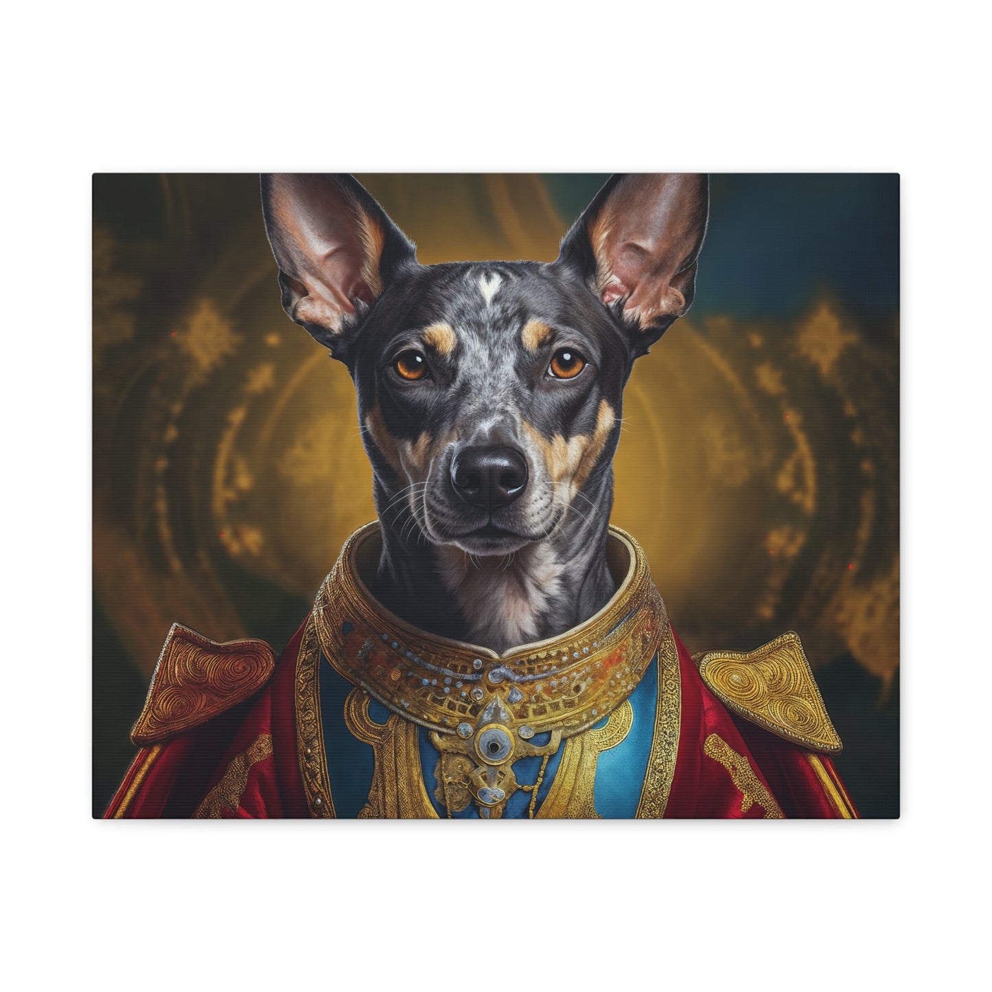 Peruvian Inca Orchid Renaissance Dog Portrait on Canvas, Pet Lover Gift, Home Decor, Unique Wall Art, Dog Birthday Present, Animal Wall Art