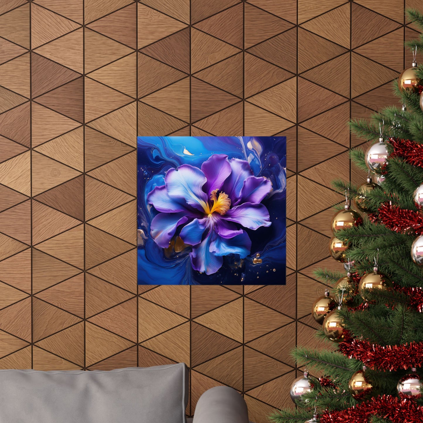 Abstract Iris Flower Square Wall Print | Style 2 | Botanical Wall Art | Nature Art | Wall Art | Wall Print
