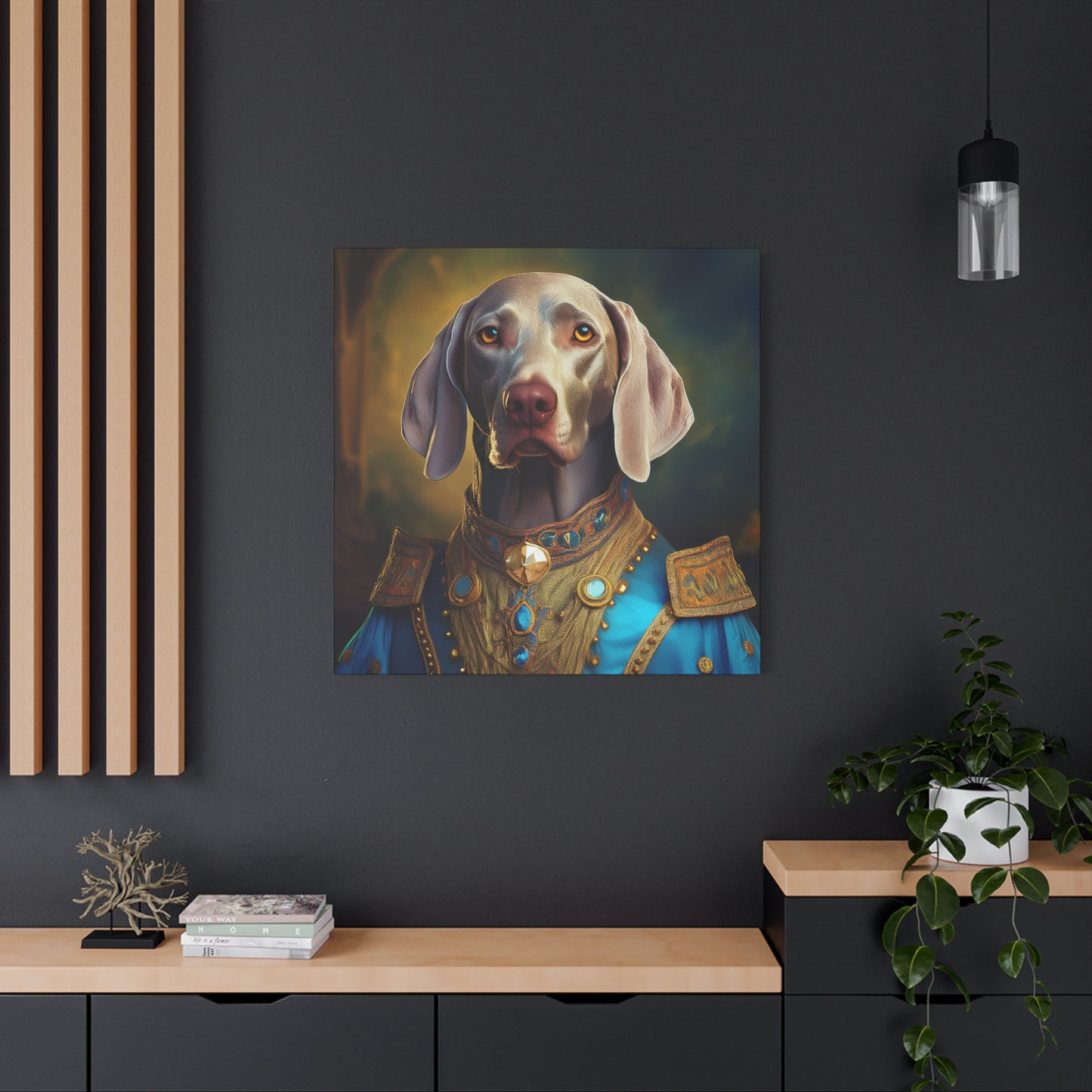 Weimaraner Renaissance Pet Portrait on Canvas - wall art, wall print, dog portrait, dog art