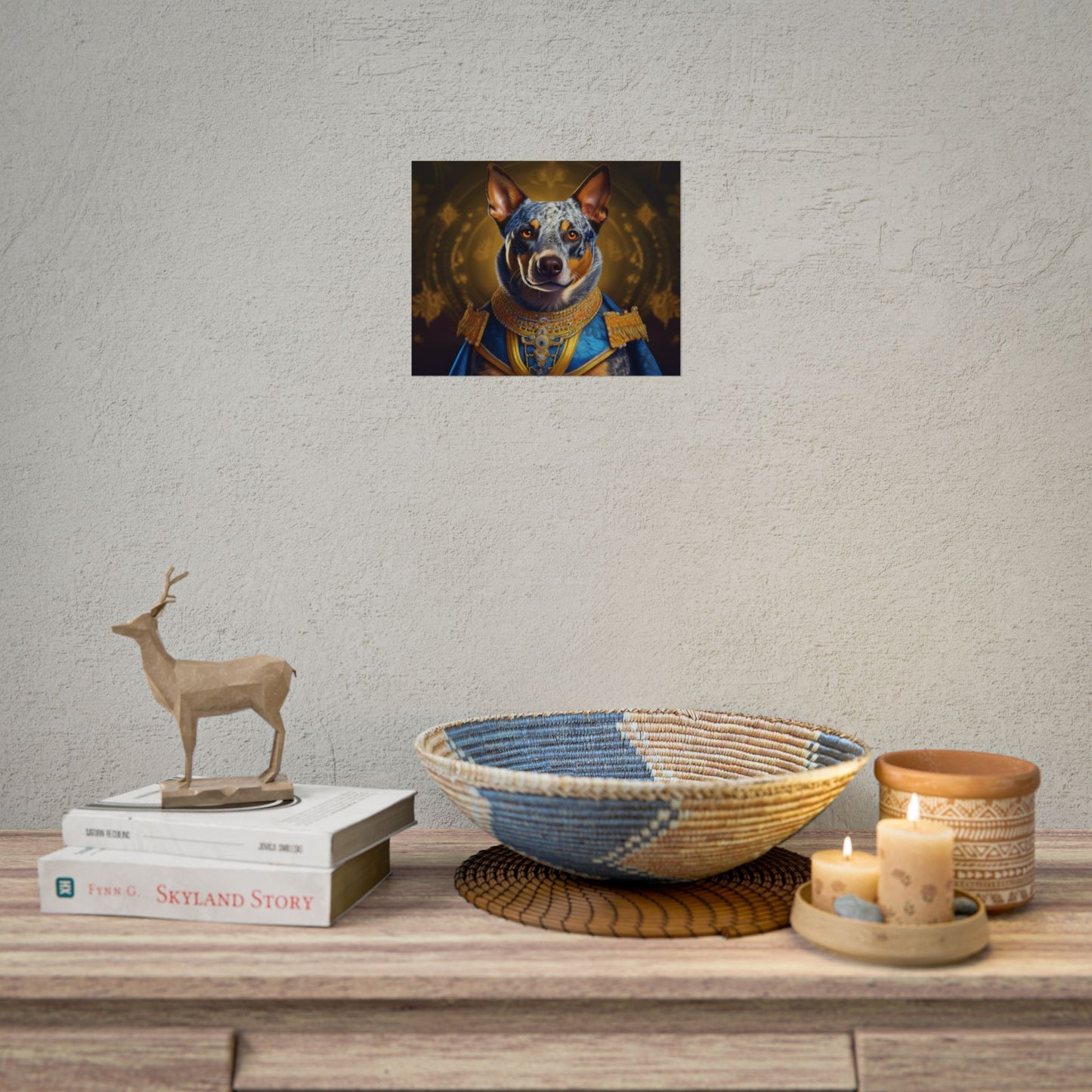 Australian Cattle Dog Renaissance Dog Portrait Wall Art | Art Print | Wall Decor Gift, Animal Lover Home Decor, Dog Wall Art
