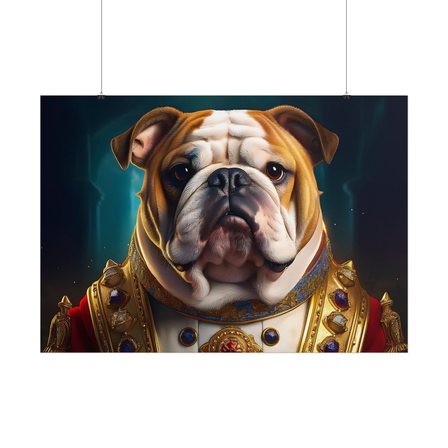 English Bulldog Renaissance Dog Pet Portrait Print | Wall Art | Wall Print
