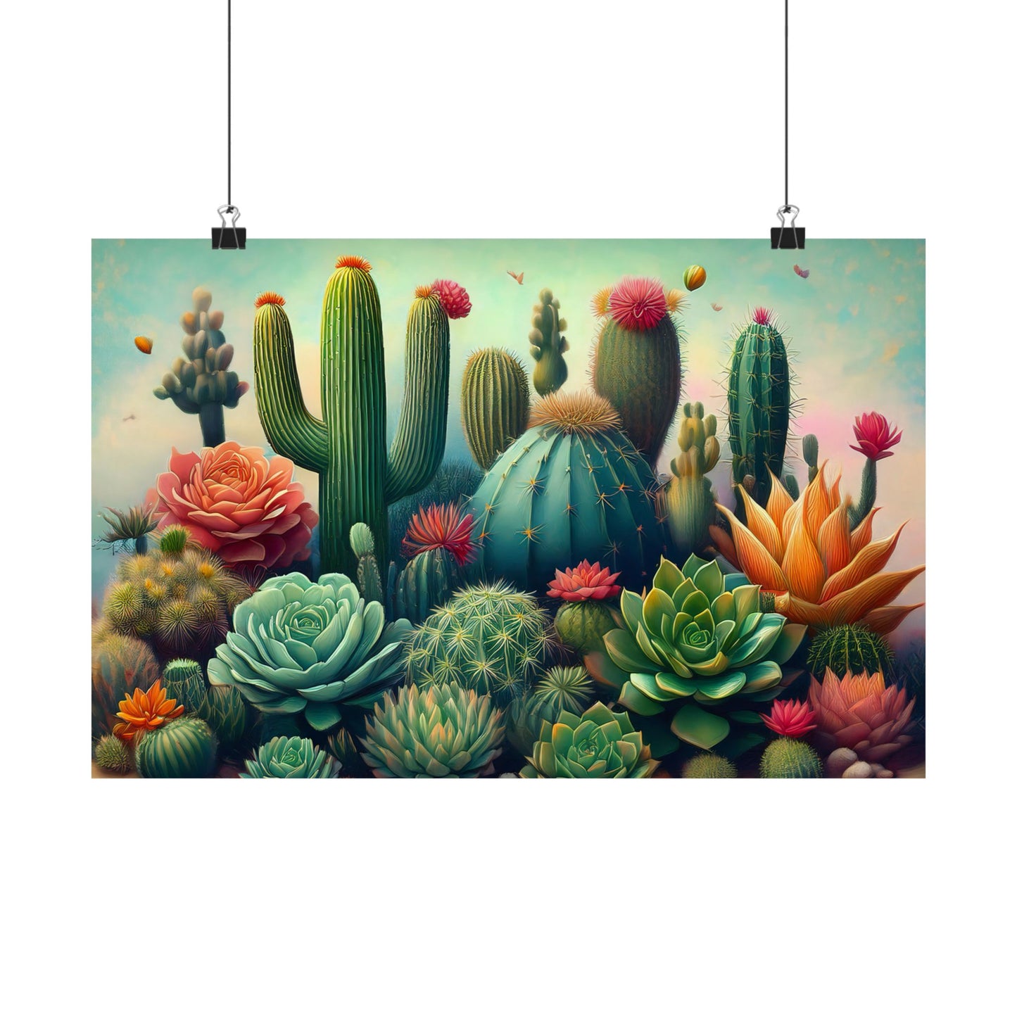 Abstract Cacti and Succulent Desert Garden Color Print | Wall Art | Wall Print
