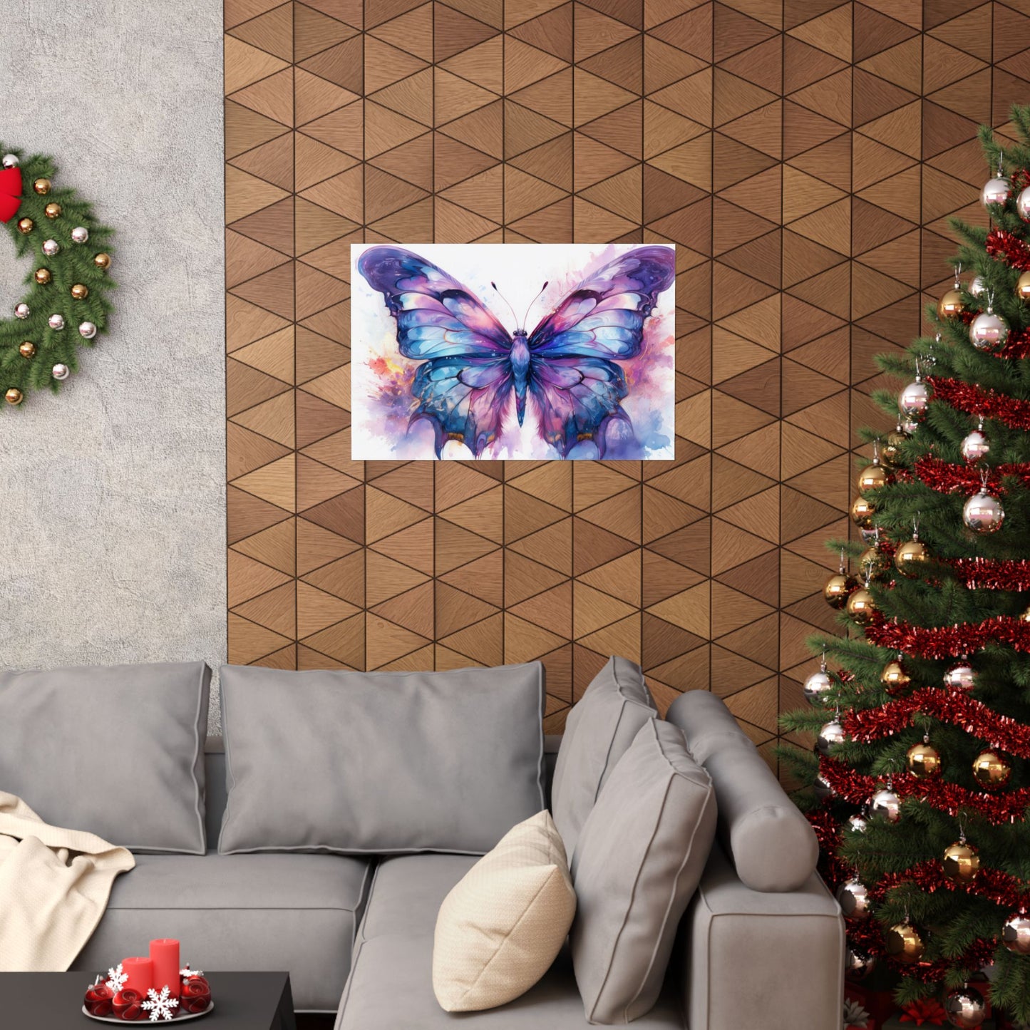 Blue & Purple Butterfly Alcohol Ink Wall Art | Butterfly wall art | Wall Art | Wall Print
