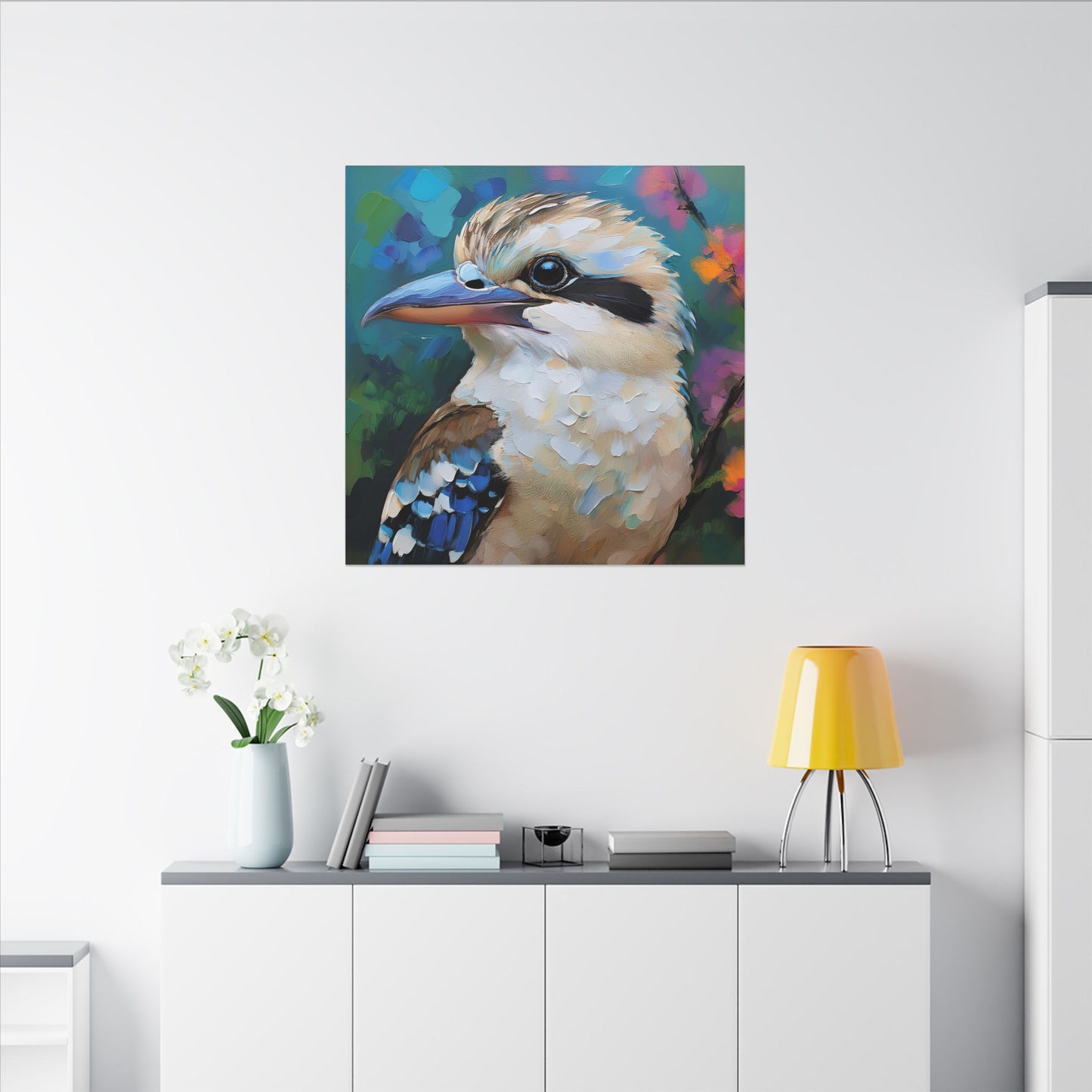 Vibrant Kookaburra Australia Bird Canvas Print, Nature Lover Gift, Wall Print, Australia Art, Bird Art