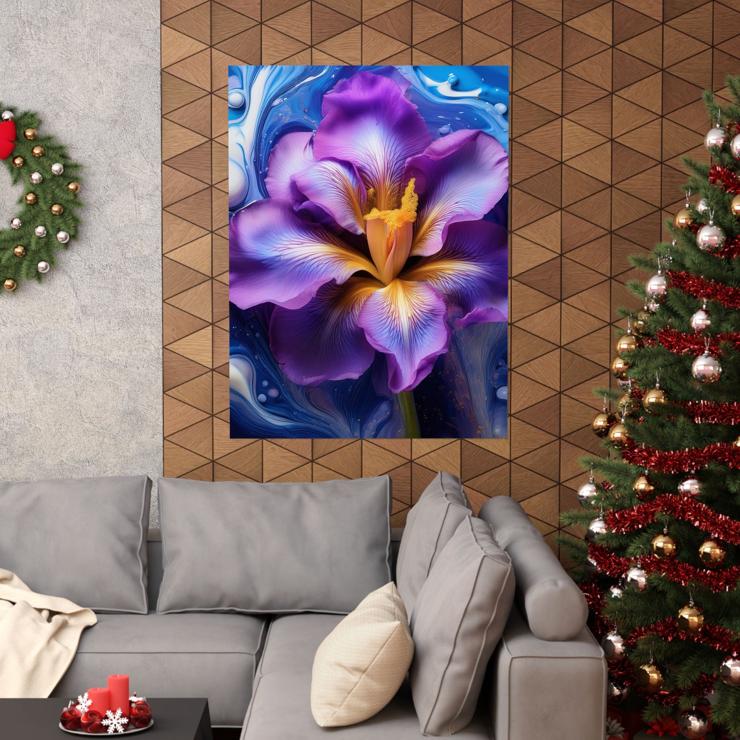 Abstract Floral Iris Wall Art Print | Style 4 | Wall Print | Botanical Wall Art